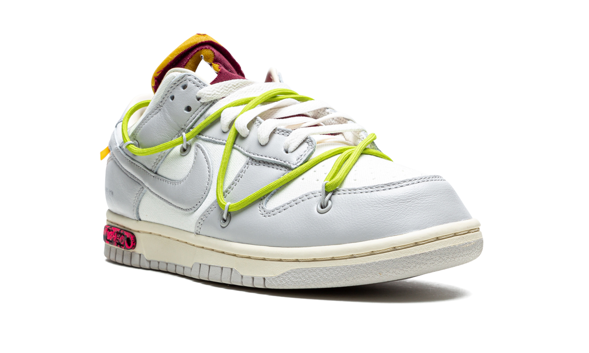 nike dunk low off white lot 8+DM1602-106+diagnol right view