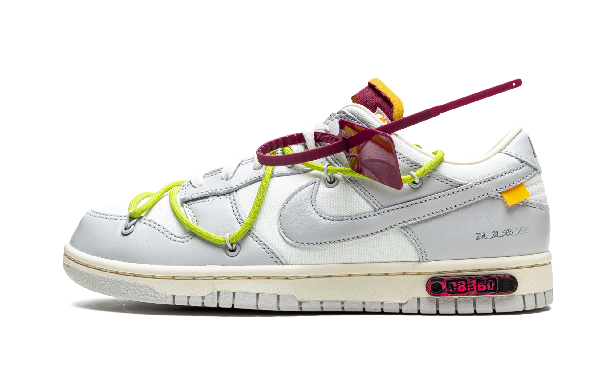 nike dunk low off white lot 8+DM1602-106+diagnol right view 1