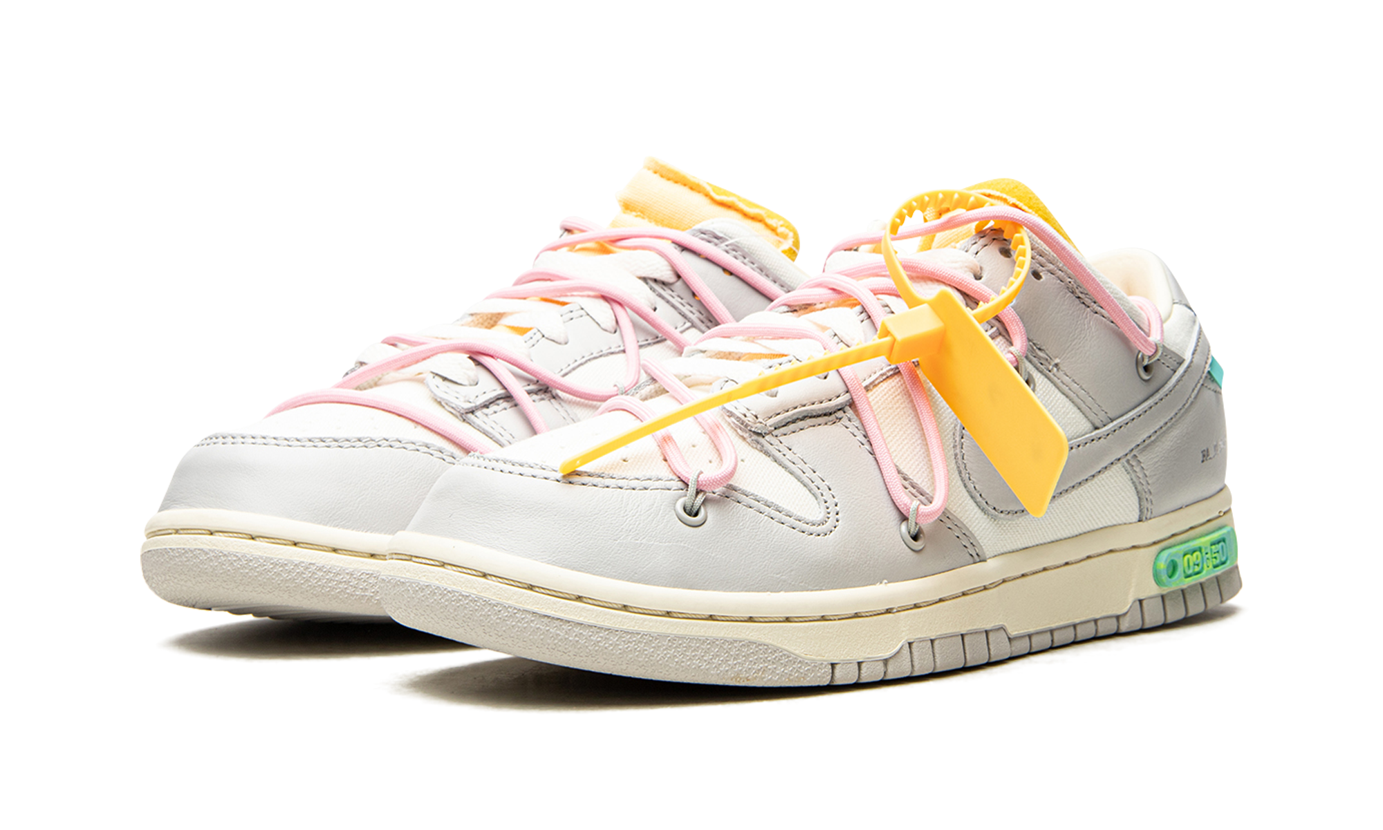 nike dunk low off white lot 9+DM1602-109+diagnol left view