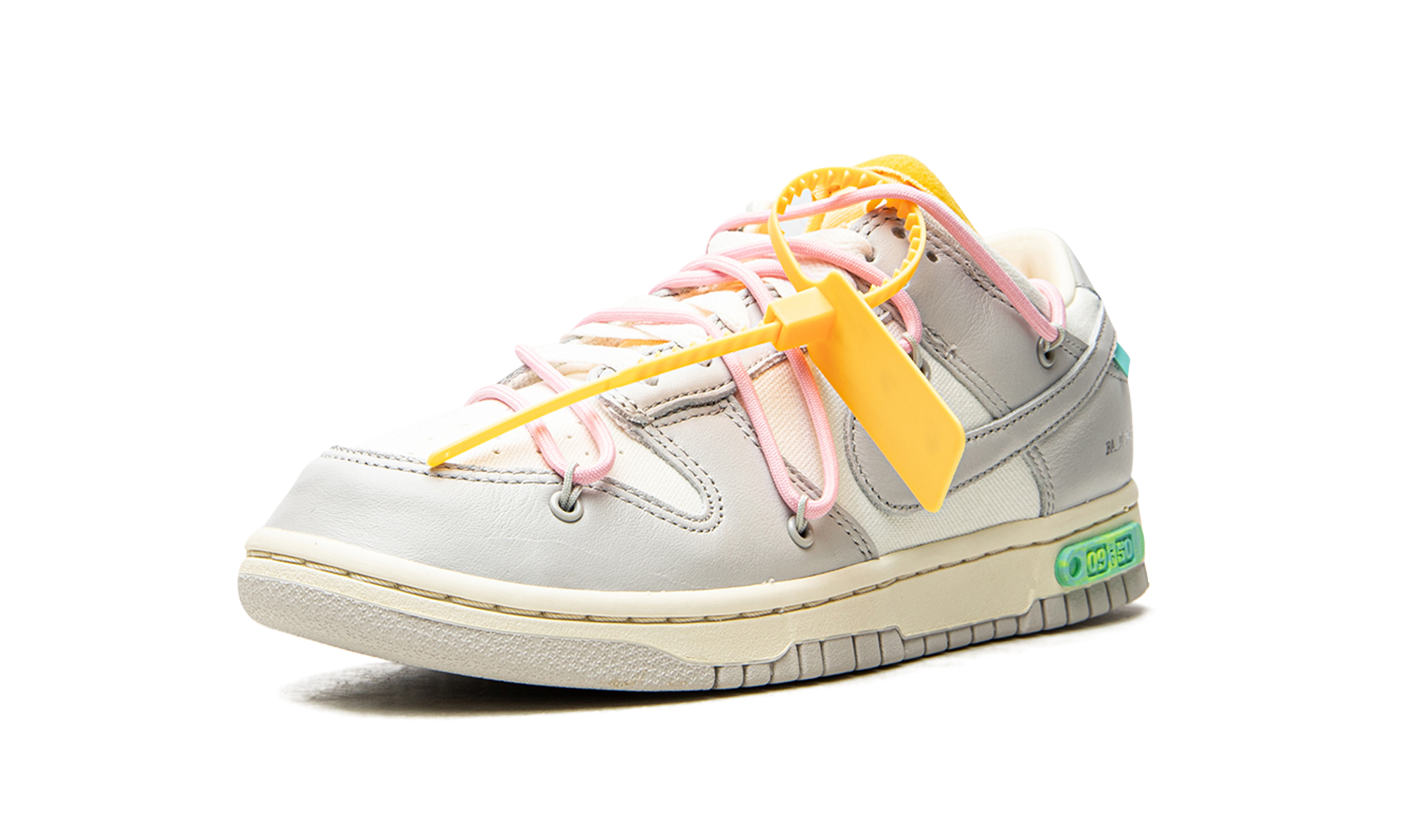 nike dunk low off white lot 9+DM1602-109+left diagnol single view