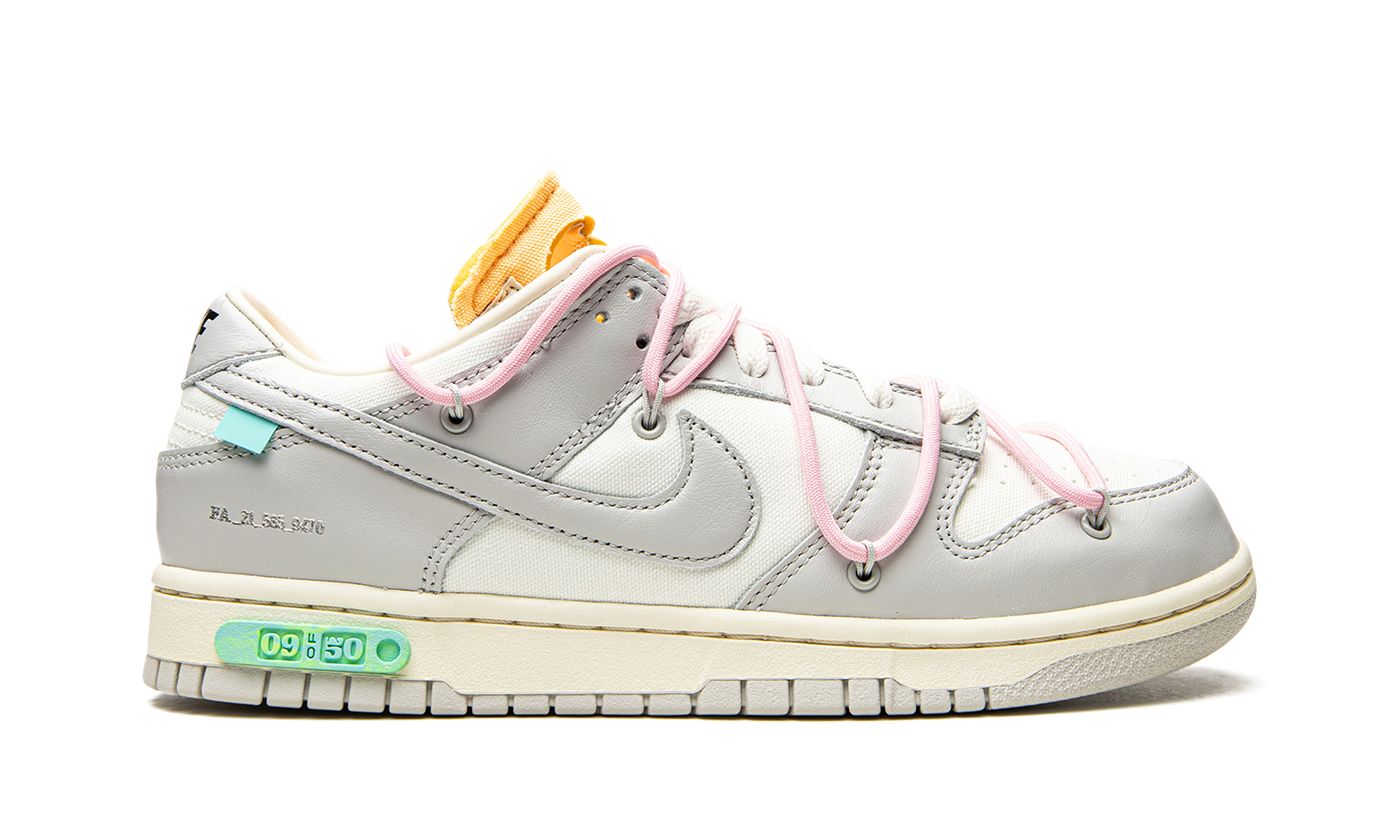 nike dunk low off white lot 9+DM1602-109+right view