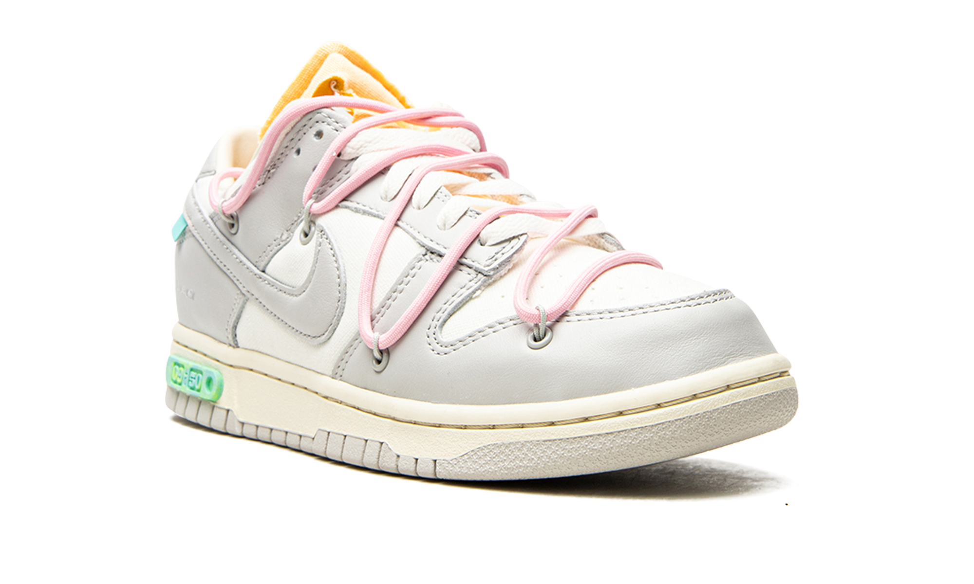 nike dunk low off white lot 9+DM1602-109+diagnol right view