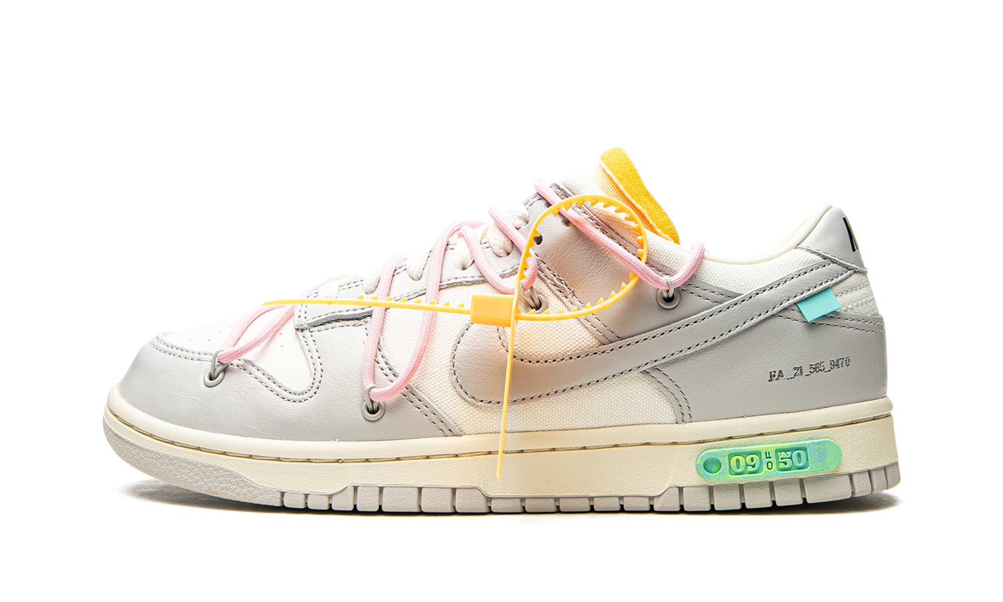 nike dunk low off white lot 9+DM1602-109+diagnol right view 1