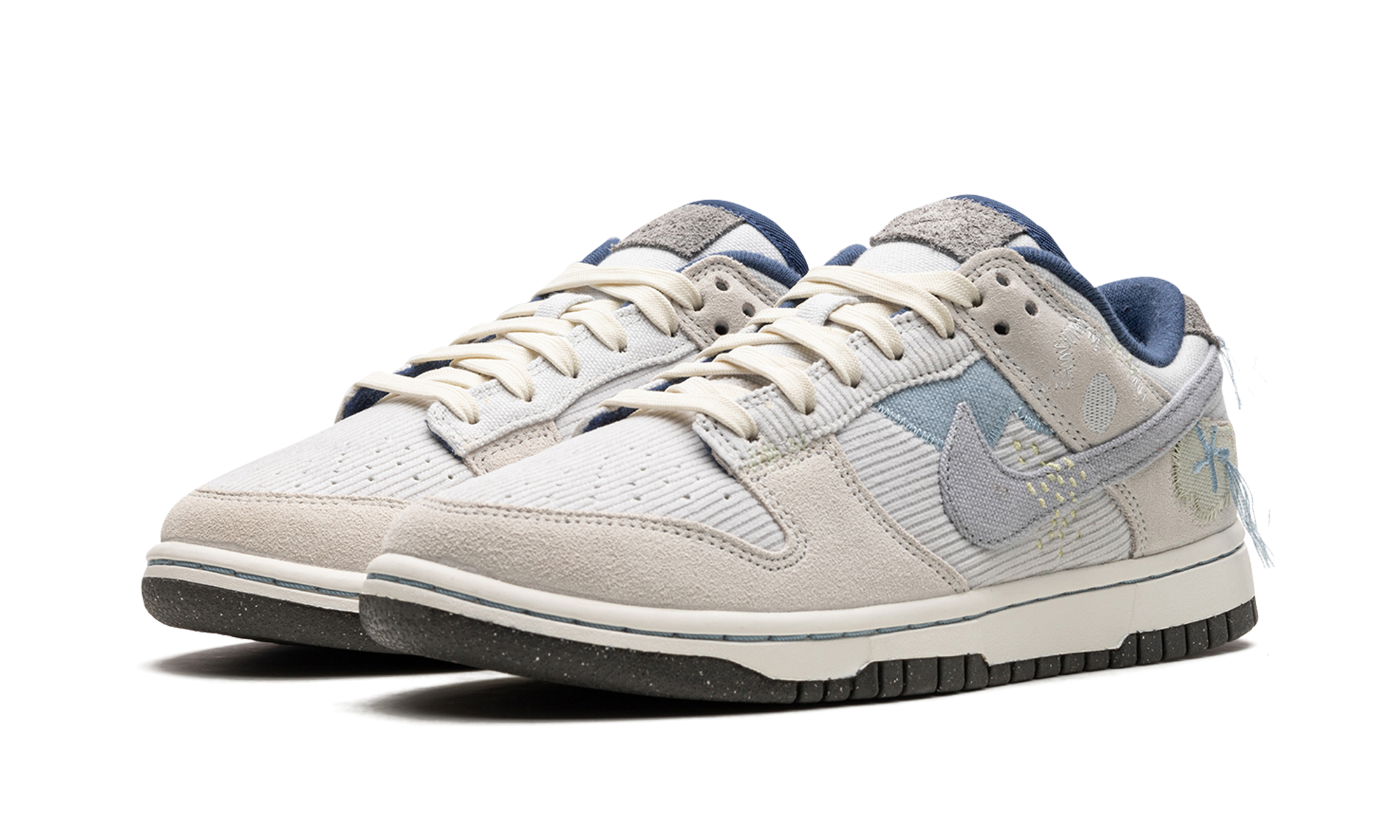 nike dunk low on the bright side photon dust women s+DQ5076-001+diagnol left view