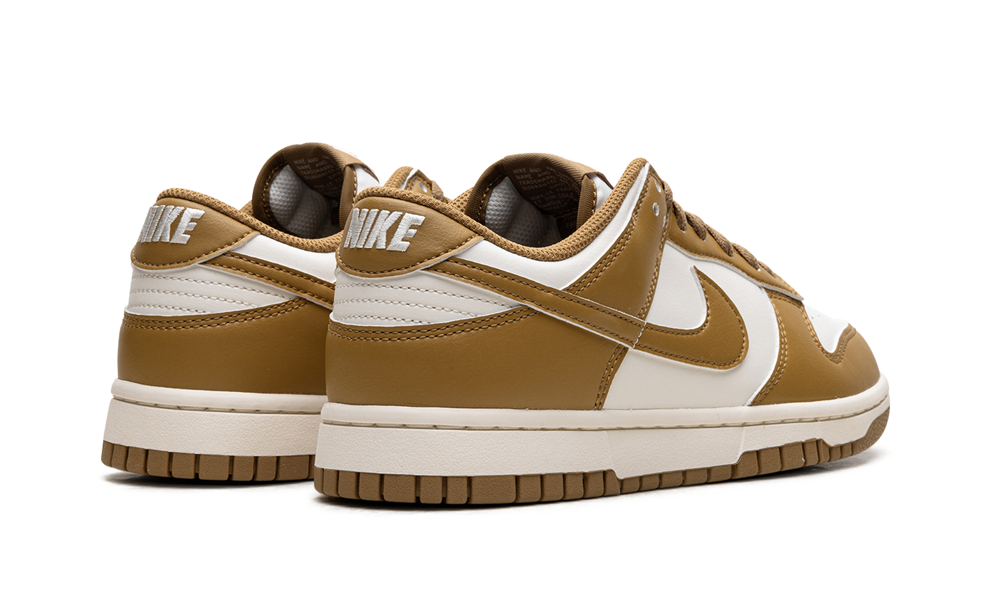 nike dunk low pale ivory wheat+HF5441-108+diagnol right behind view