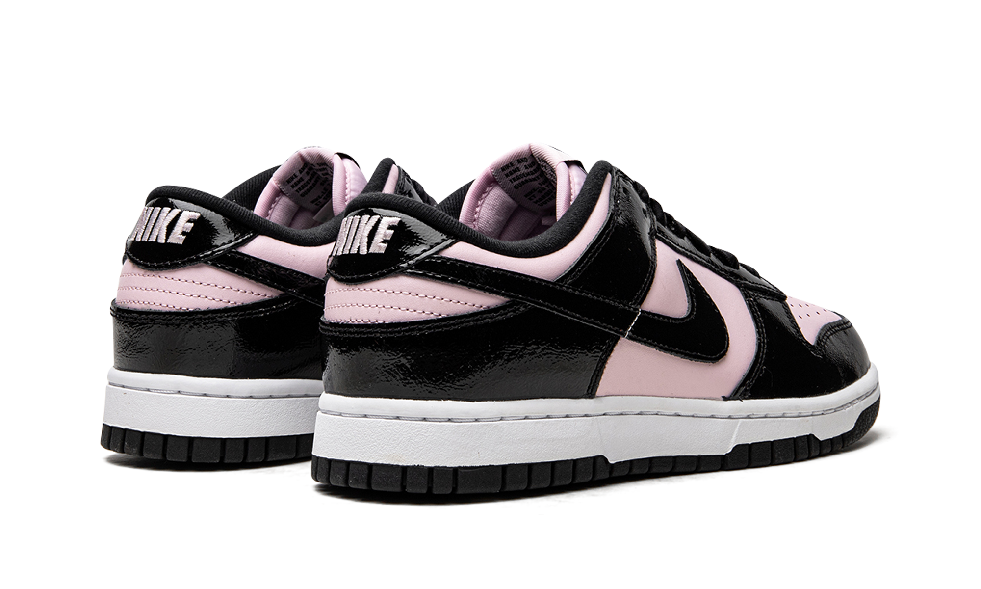 nike dunk low pink foam black women s+DJ9955-600+diagnol right behind view