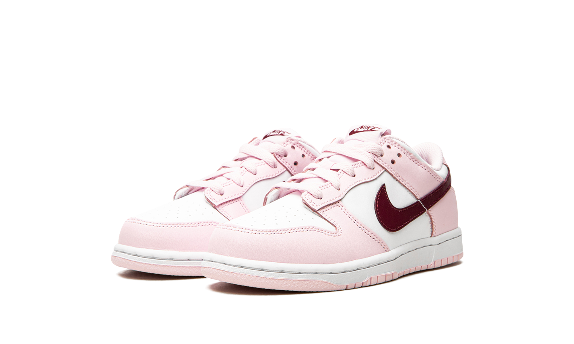 nike dunk low pink red white ps+CW1588-601+diagnol left view