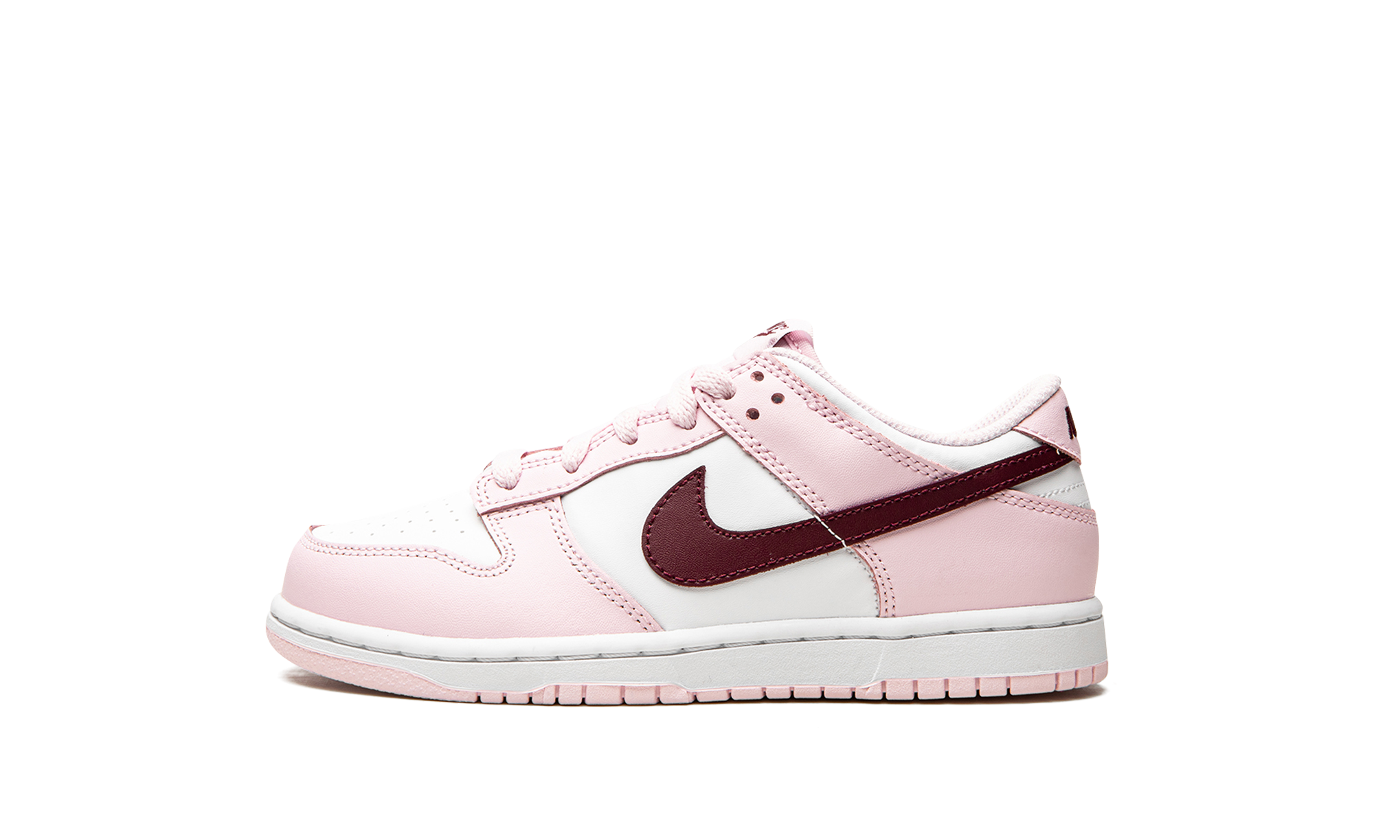 nike dunk low pink red white ps+CW1588-601+diagnol right view 1