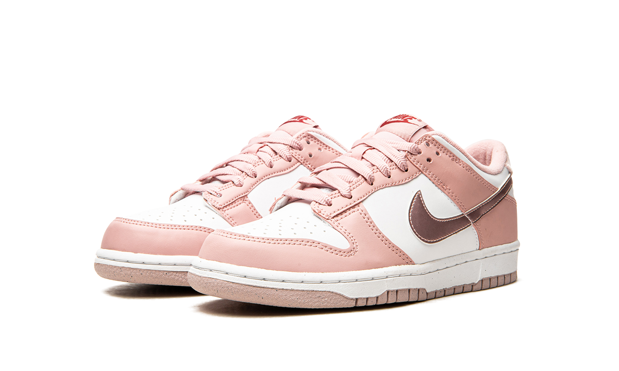 nike dunk low pink velvet gs+DO6485-600+diagnol left view