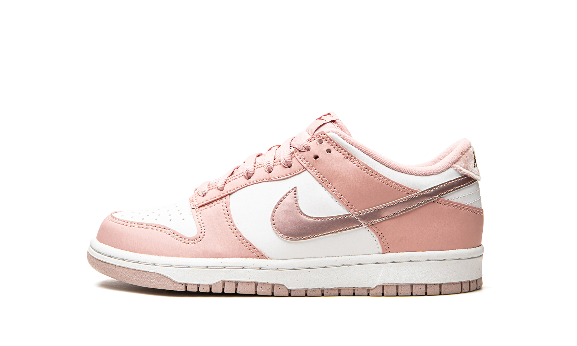 nike dunk low pink velvet gs+DO6485-600+diagnol right view 1