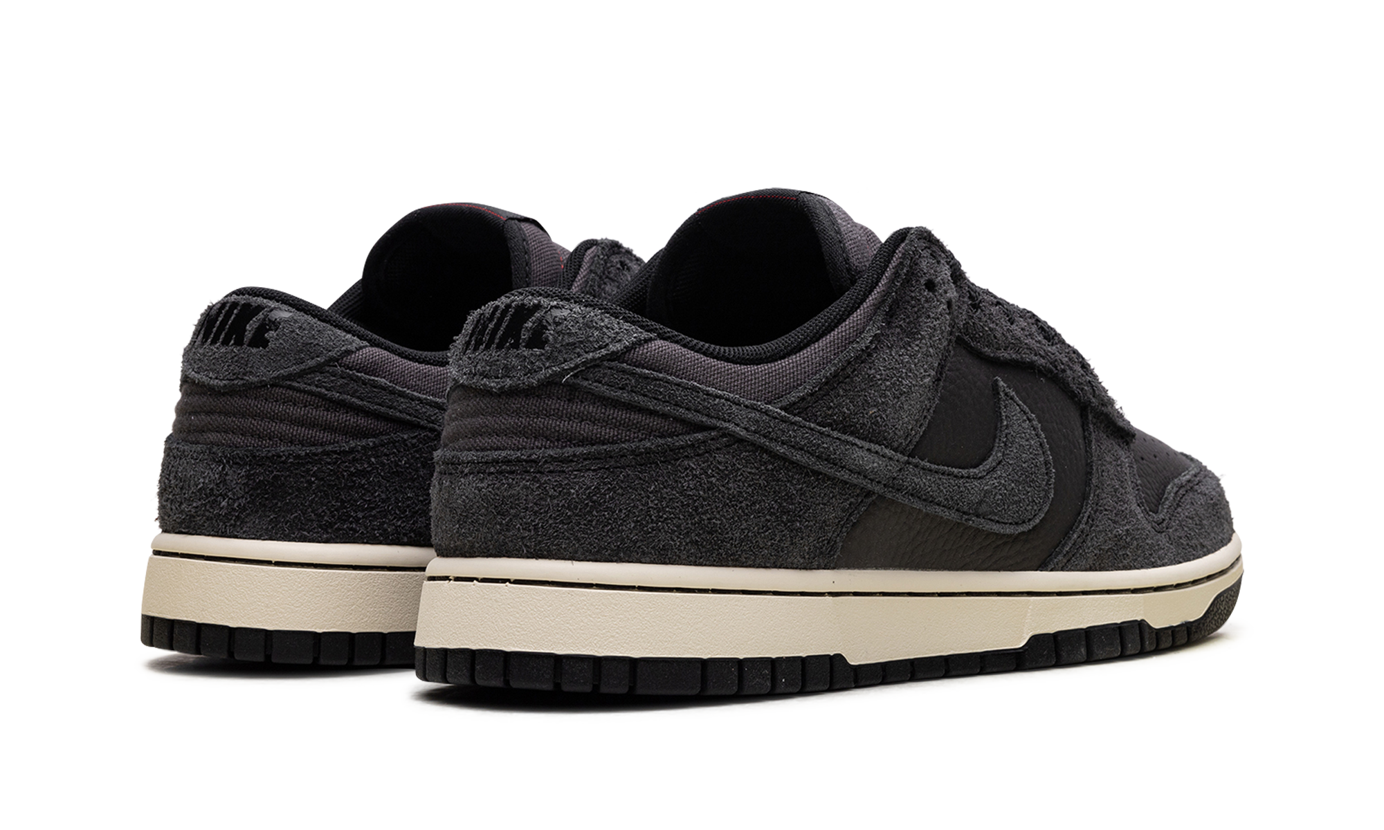 nike dunk low premium black off noir+HF3145-001+diagnol right behind view
