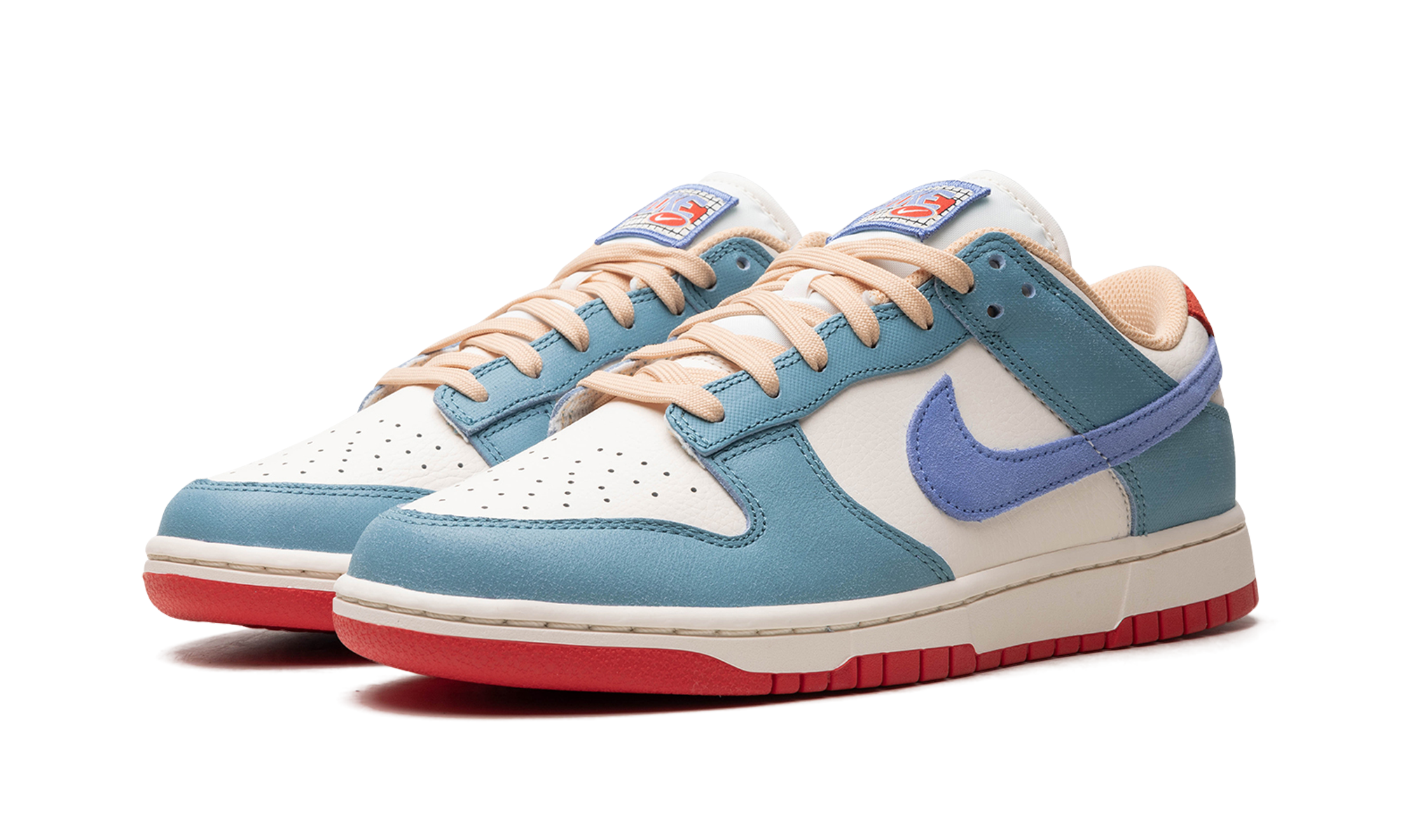 nike dunk low premium denim turquoise+HJ9112-110+diagnol left view