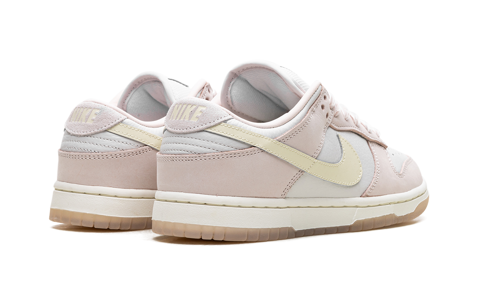 nike dunk low premium light soft pink women s+FB7910-601+diagnol right behind view