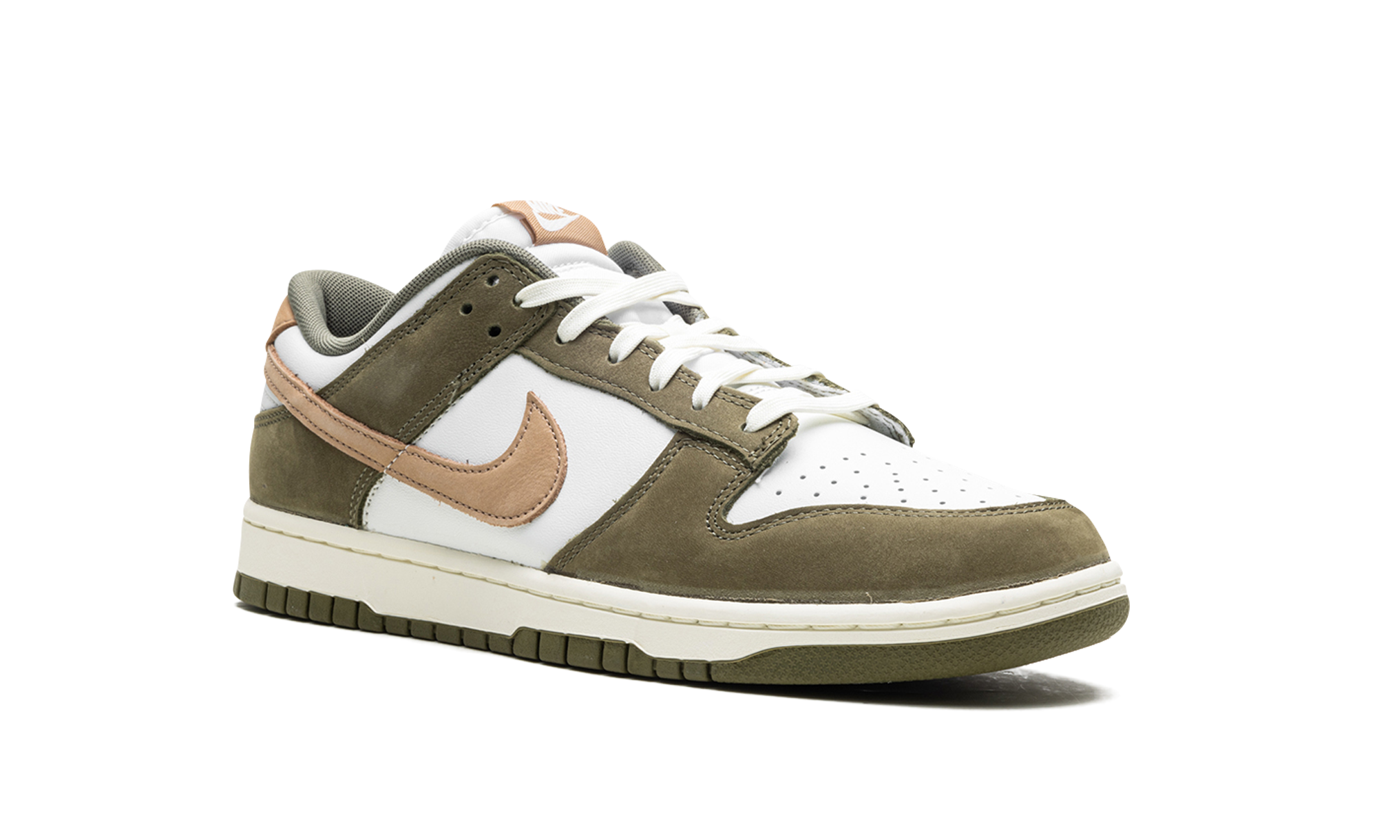 nike dunk low premium medium olive hemp+FQ8250-200+diagnol right view
