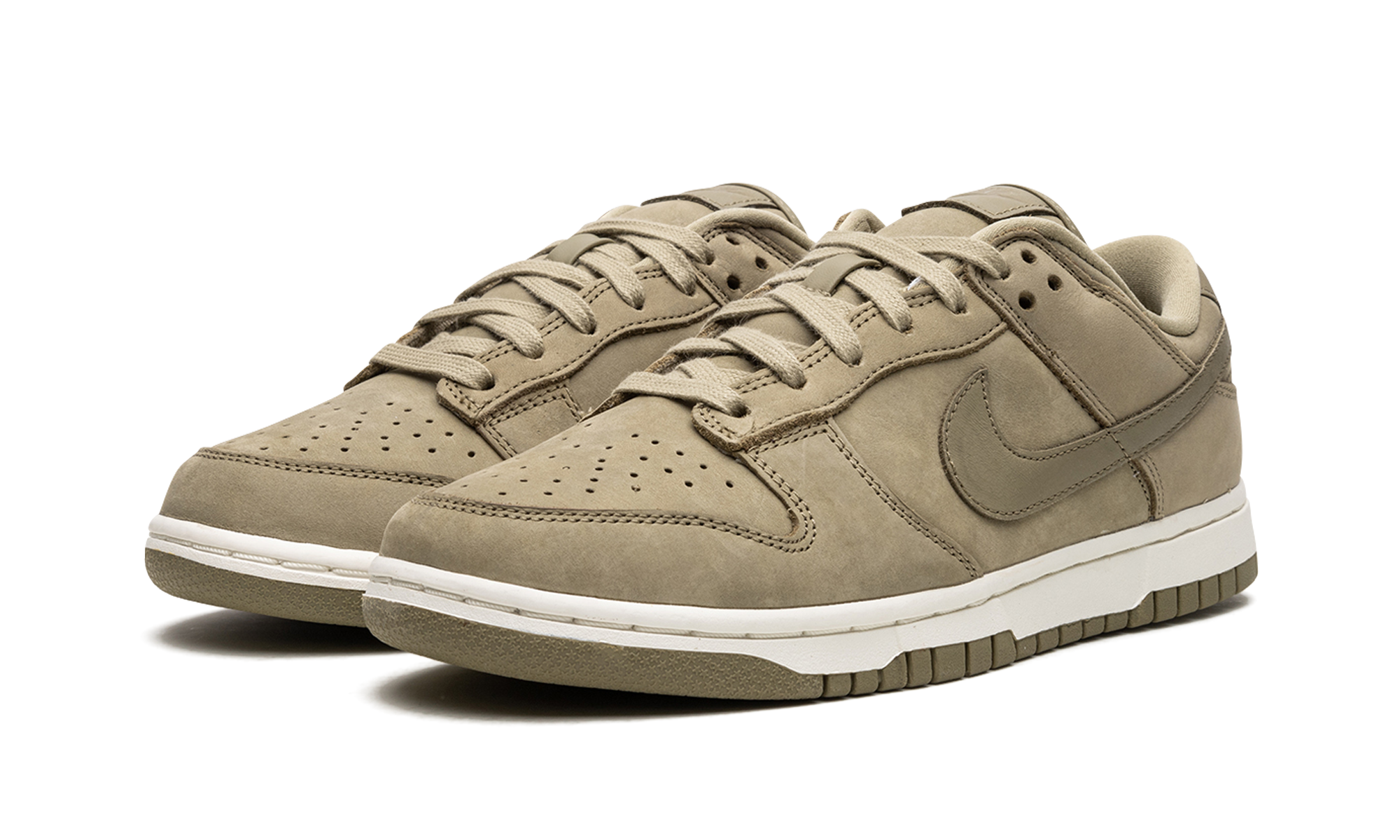 nike dunk low prm neutral olive women s+DV7415-200+diagnol left view