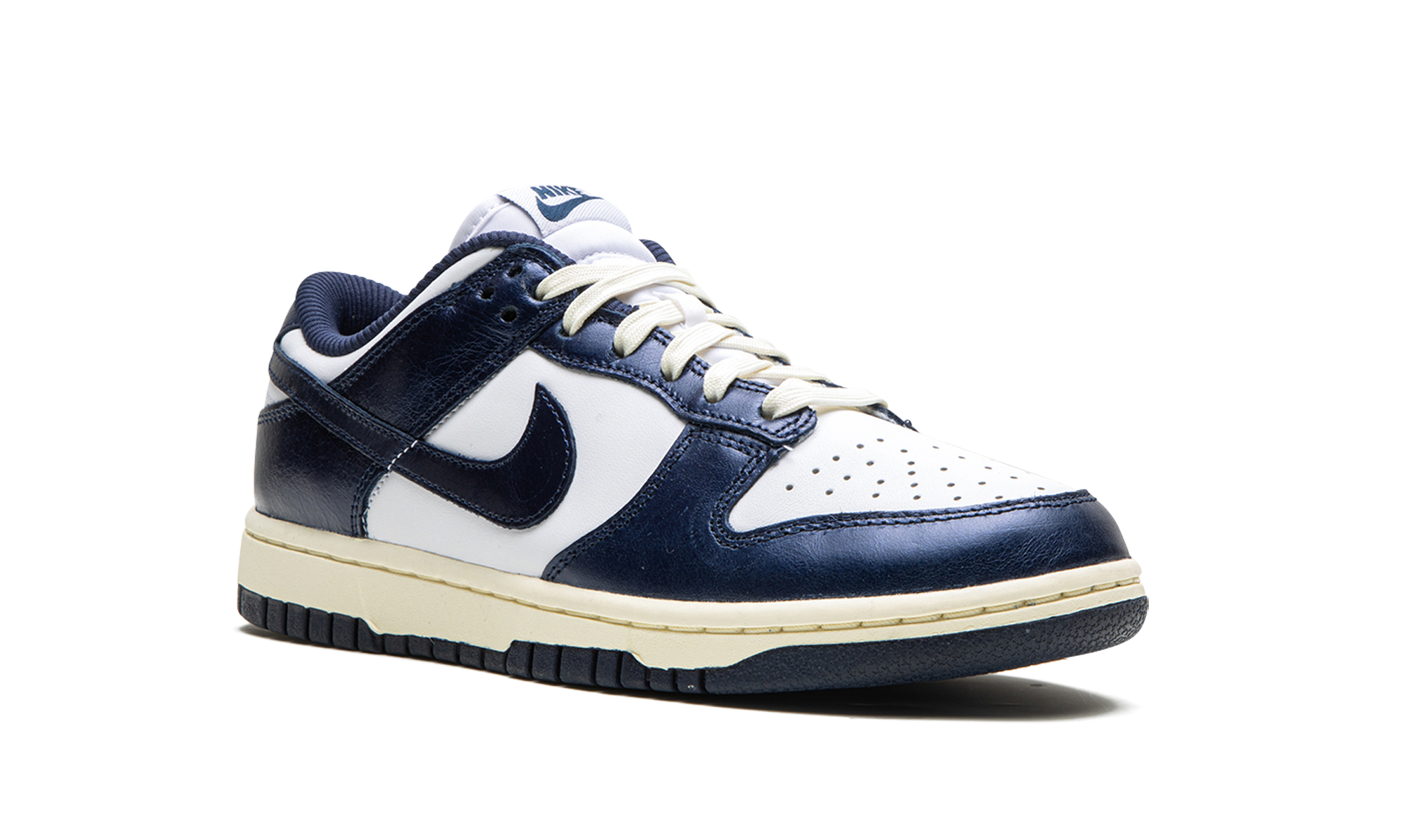 nike dunk low prm vintage navy women s+FN7197-100+diagnol right view