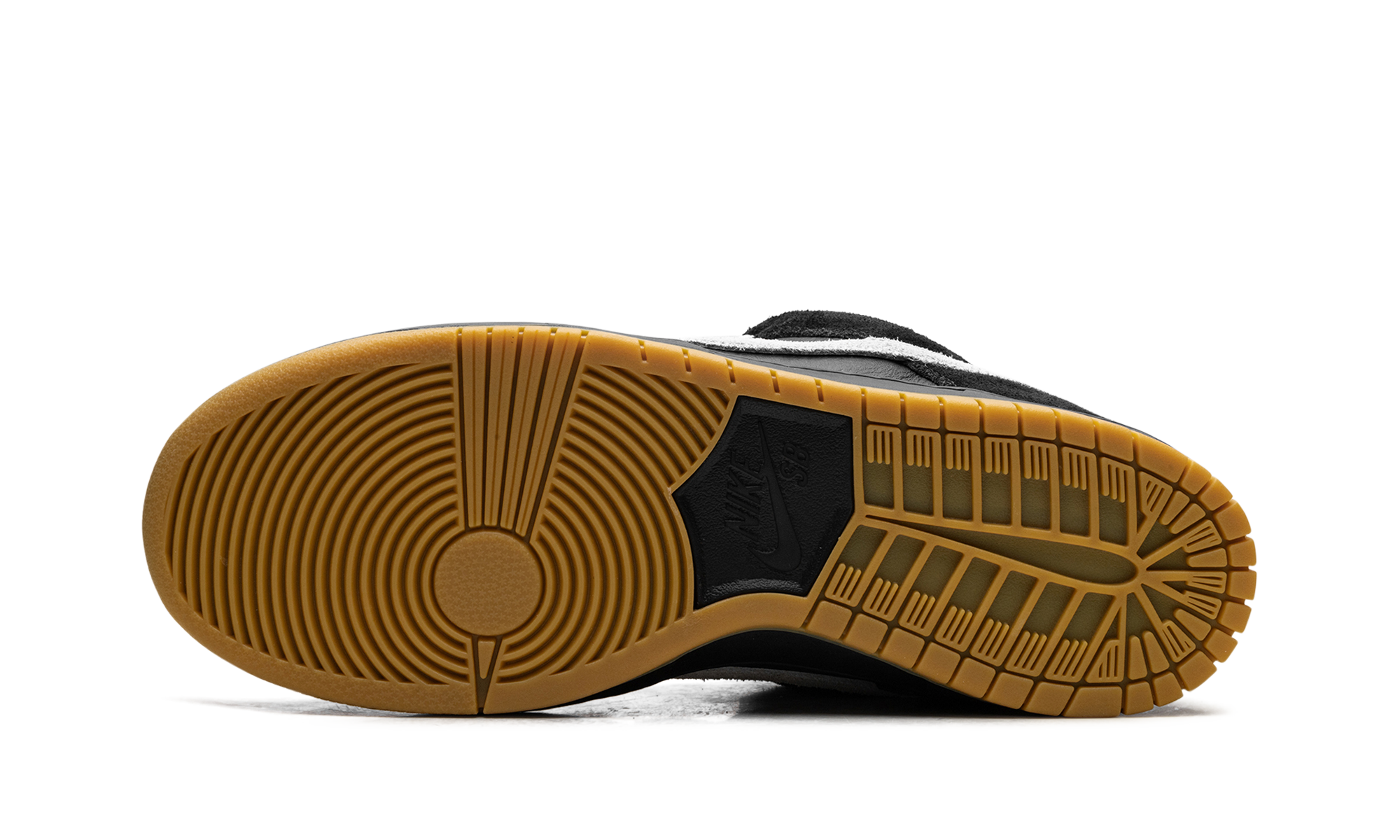 nike dunk low pro sb black white gum+HF3704-003+bottom view