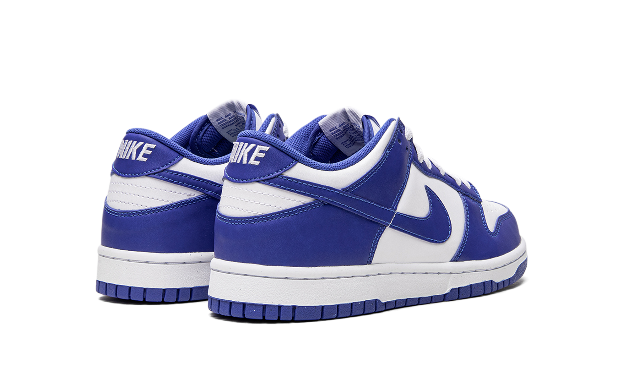 nike dunk low racer blue gs+DV7067-400+diagnol right behind view