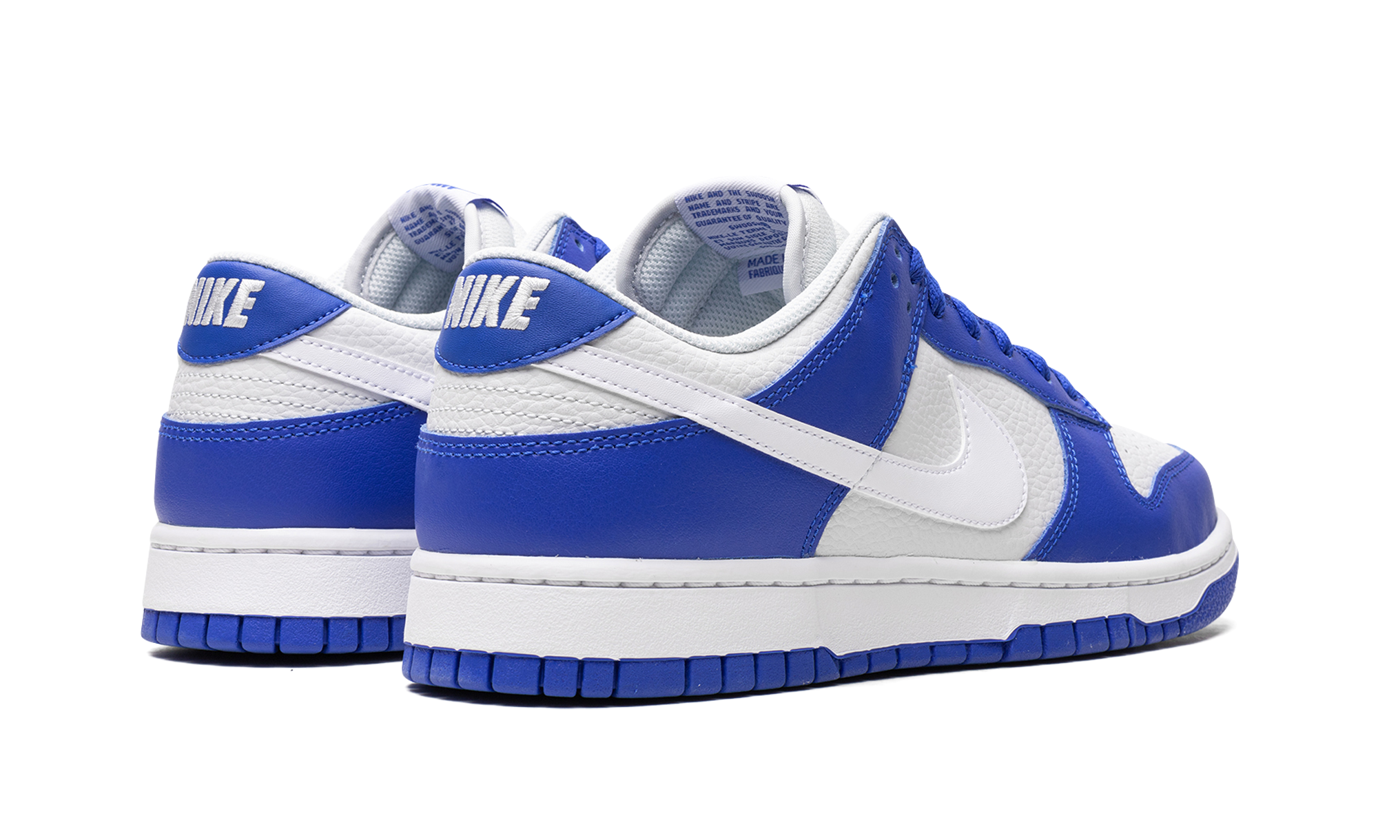 nike dunk low racer blue photon dust+FN3416-001+diagnol right behind view