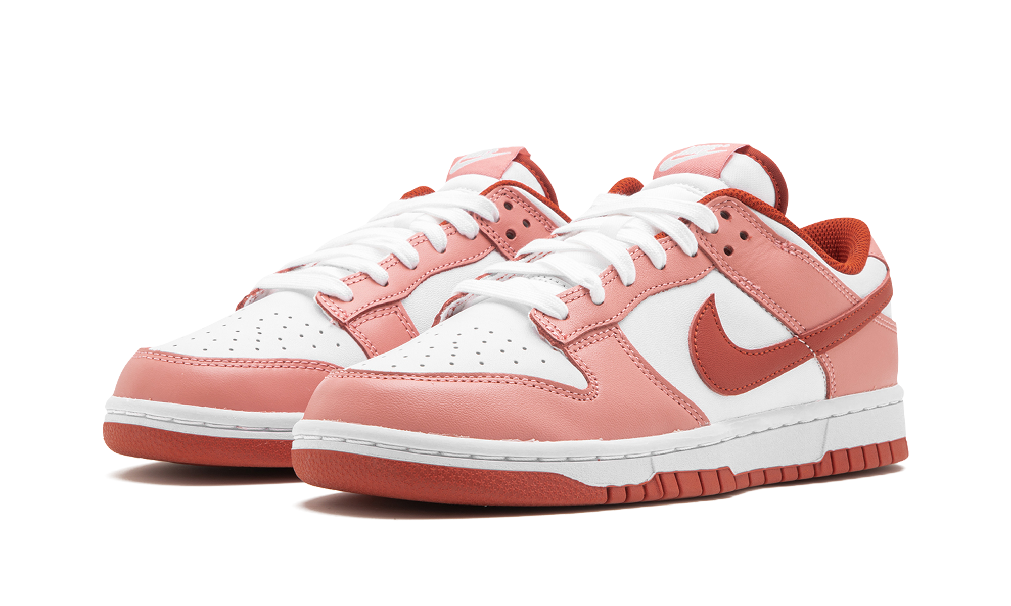 nike dunk low red stardust women s+FQ8876-618+diagnol left view