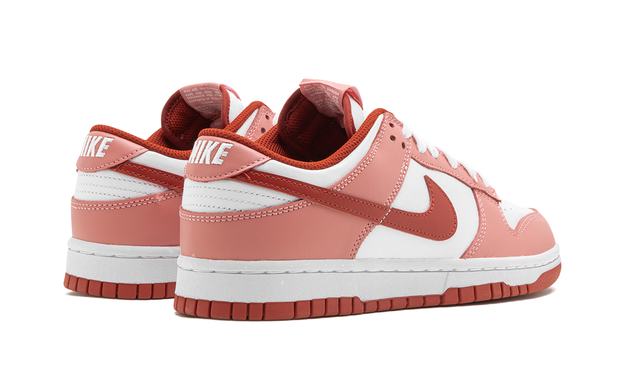 nike dunk low red stardust women s+FQ8876-618+diagnol right behind view