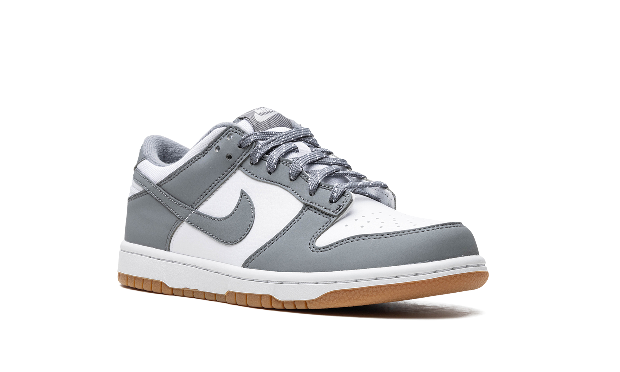 nike dunk low reflective grey gs+FV0374-100+diagnol right view