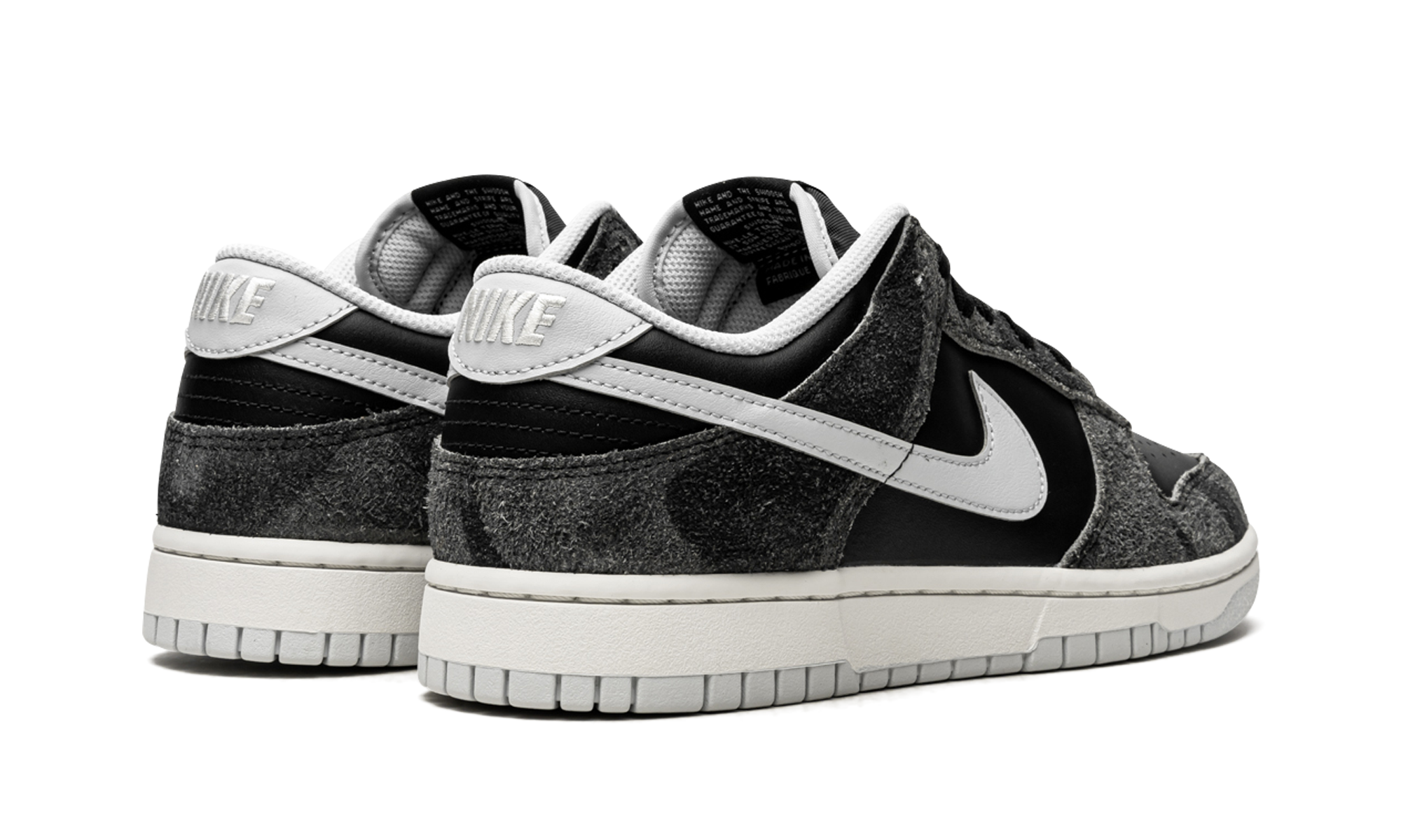 nike dunk low retro animal pack zebra+DH7913-001+diagnol right behind view