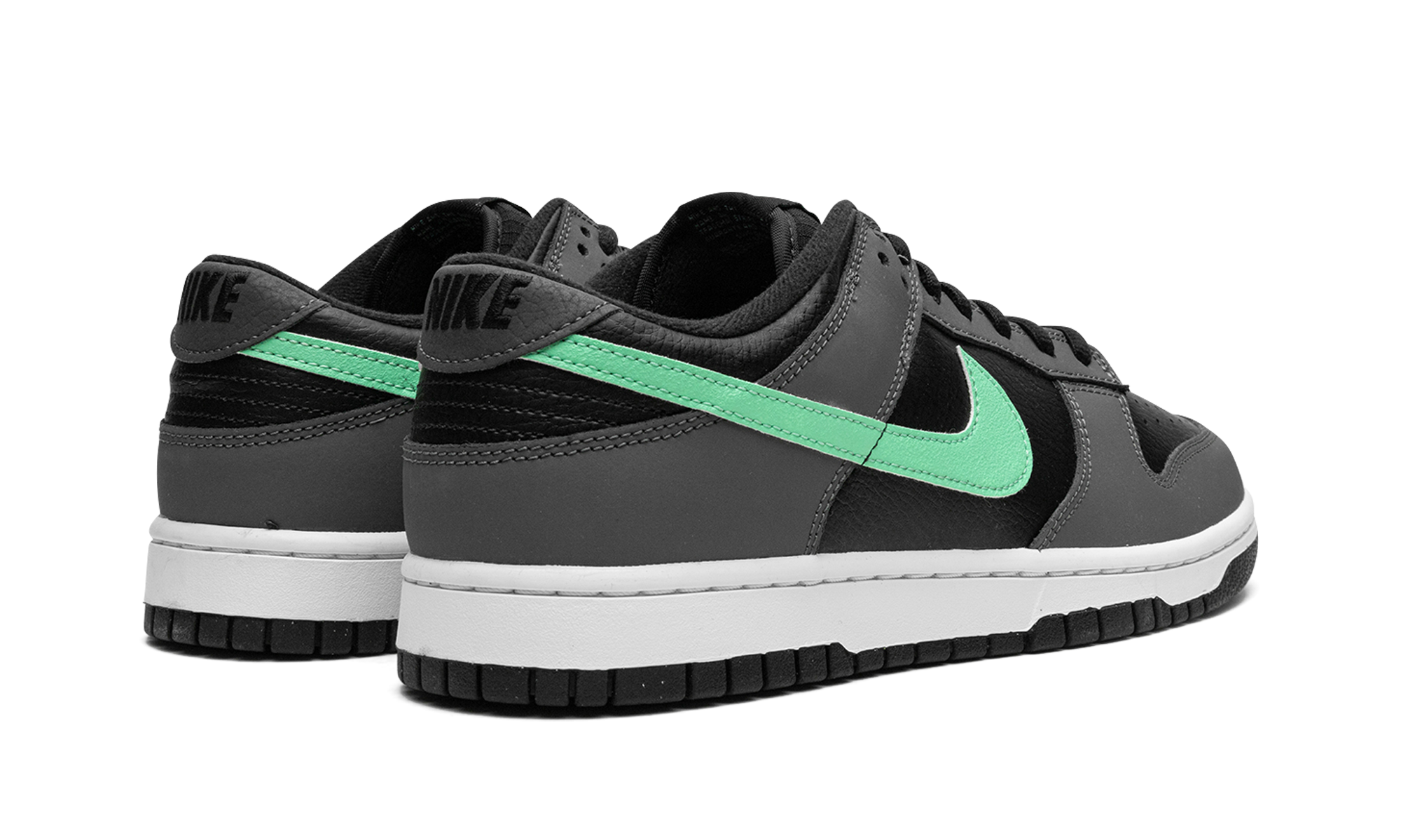 nike dunk low retro green glow+FB3359-001+diagnol right behind view