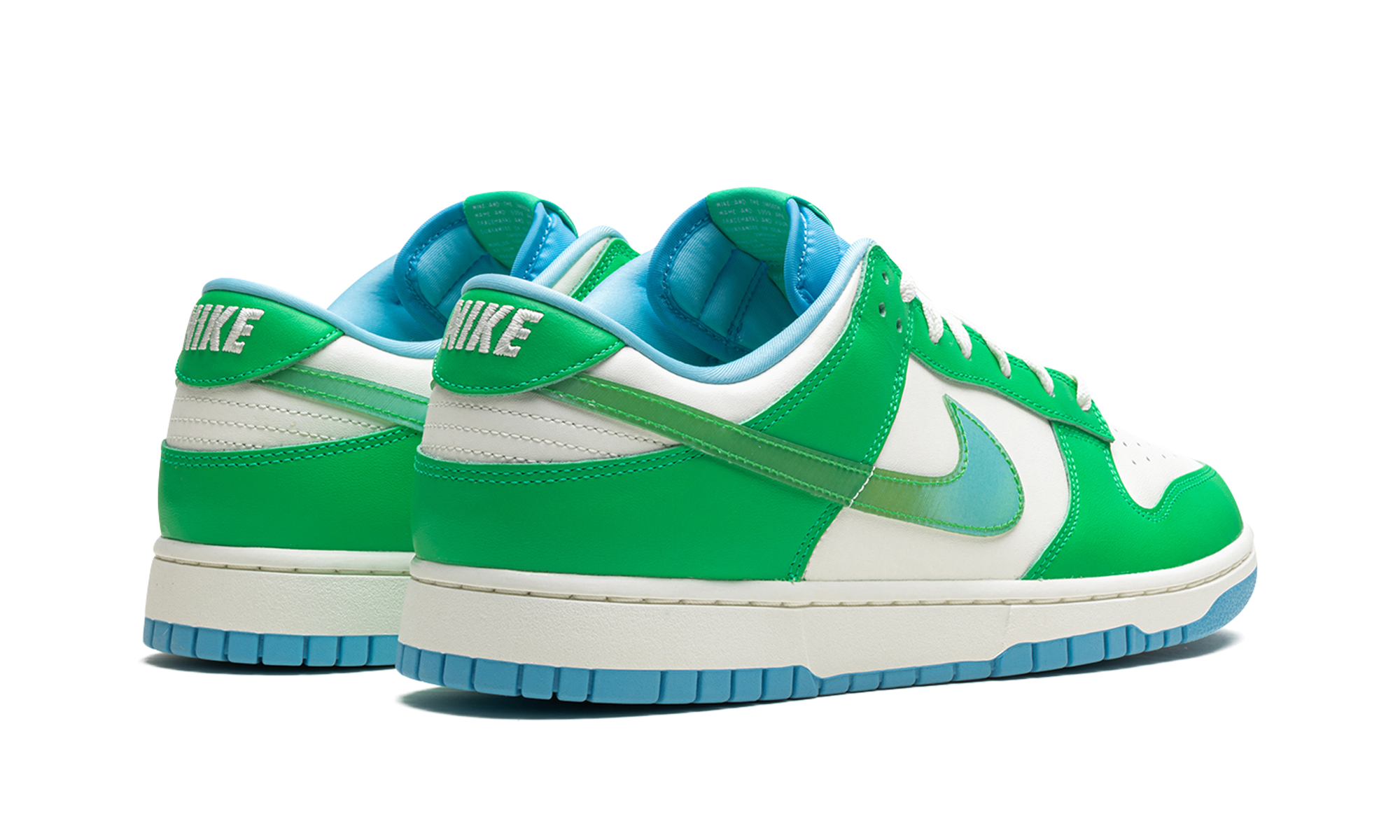 nike dunk low retro green shock+FZ4015-399+diagnol right behind view