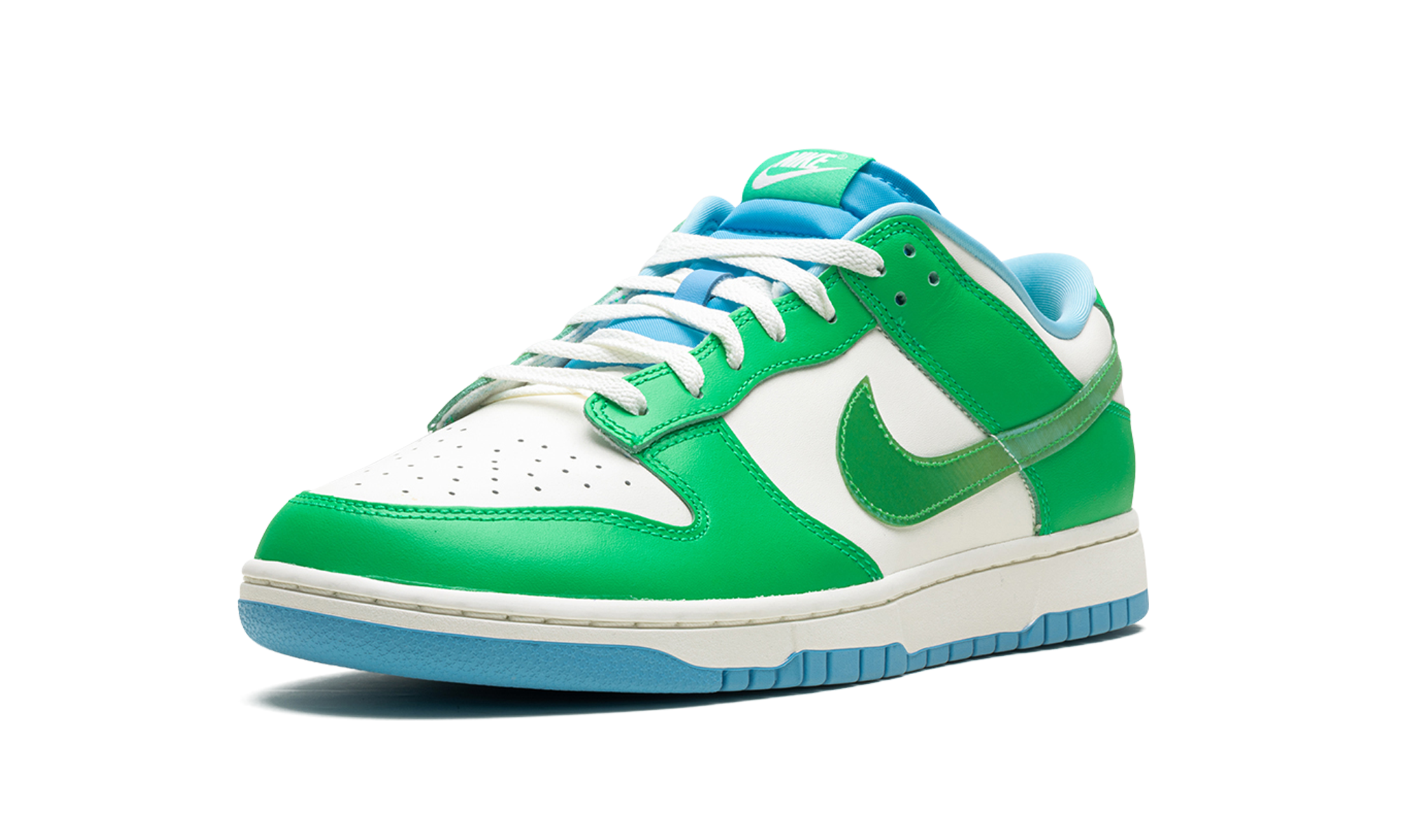 nike dunk low retro green shock+FZ4015-399+left diagnol single view