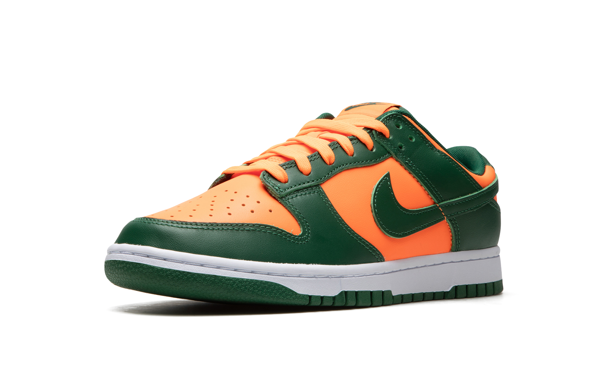 nike dunk low retro miami hurricanes+DD1391-300+left diagnol single view