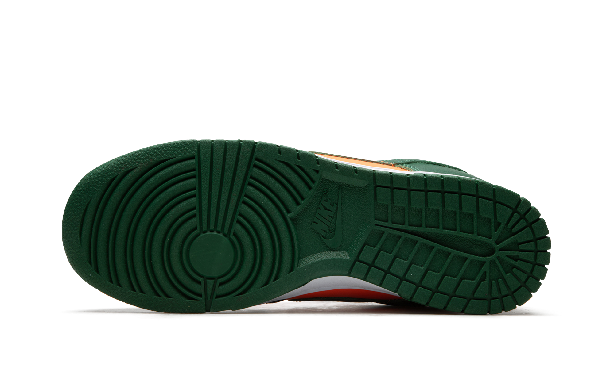 nike dunk low retro miami hurricanes+DD1391-300+bottom view