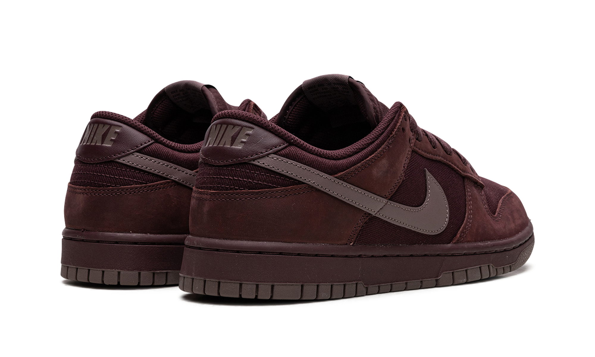 nike dunk low retro premium burgundy crush+FB8895-600+diagnol right behind view