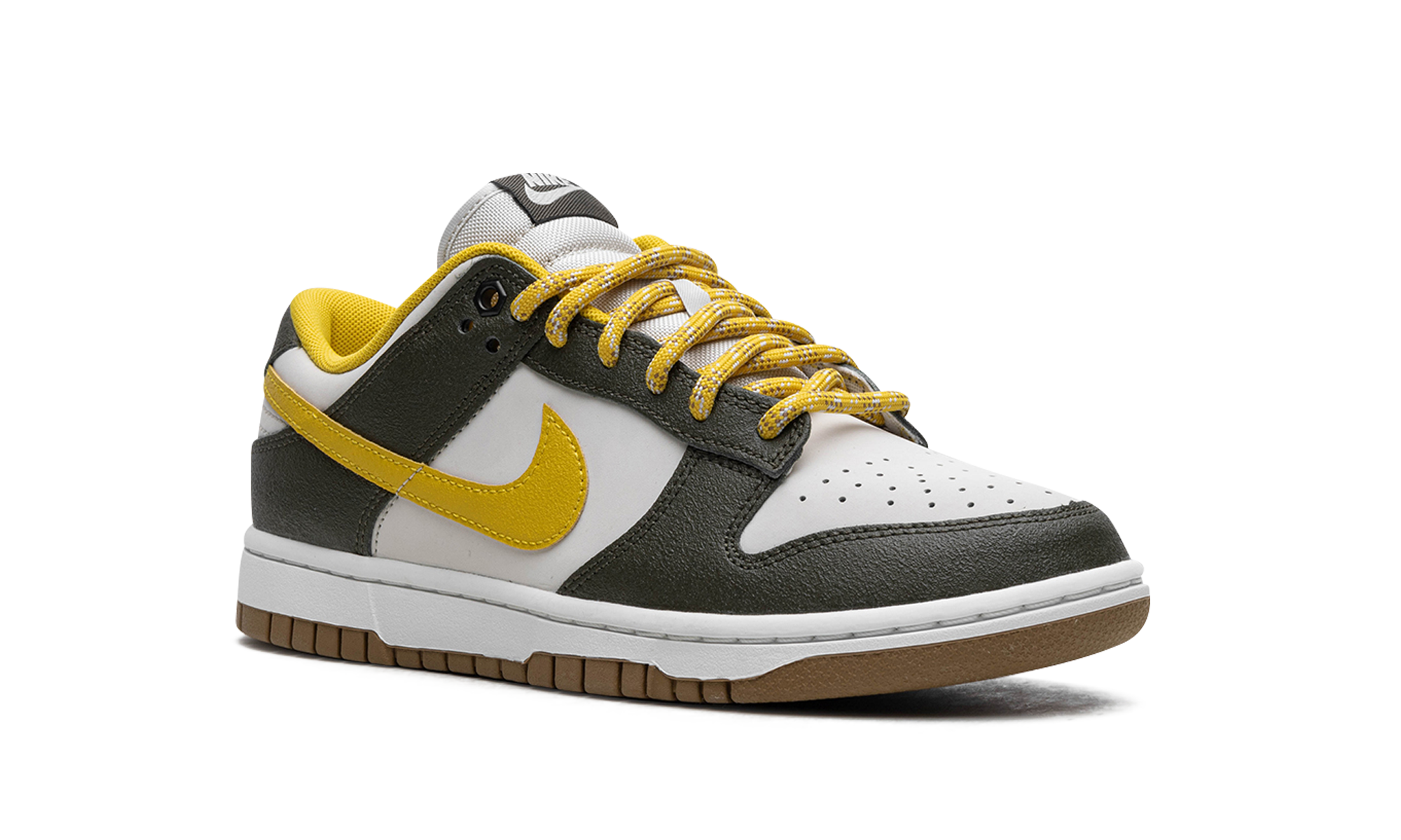 nike dunk low retro premium cargo khaki vivid sulfur+FV3629-371+diagnol right view