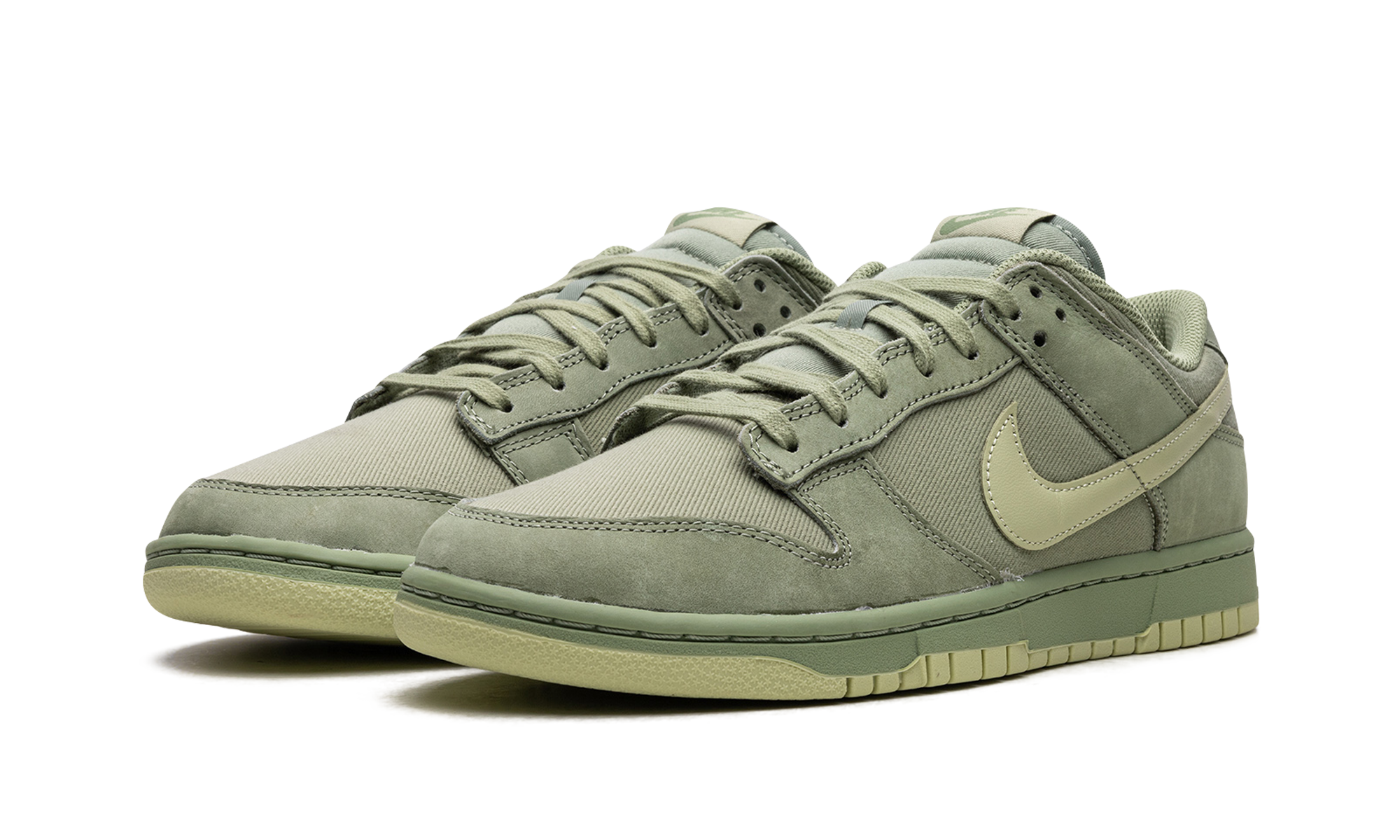 nike dunk low retro premium oil green olive aura+FB8895-300+diagnol left view