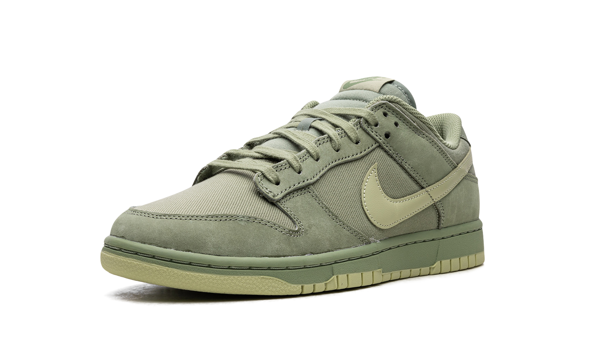 nike dunk low retro premium oil green olive aura+FB8895-300+left diagnol single view