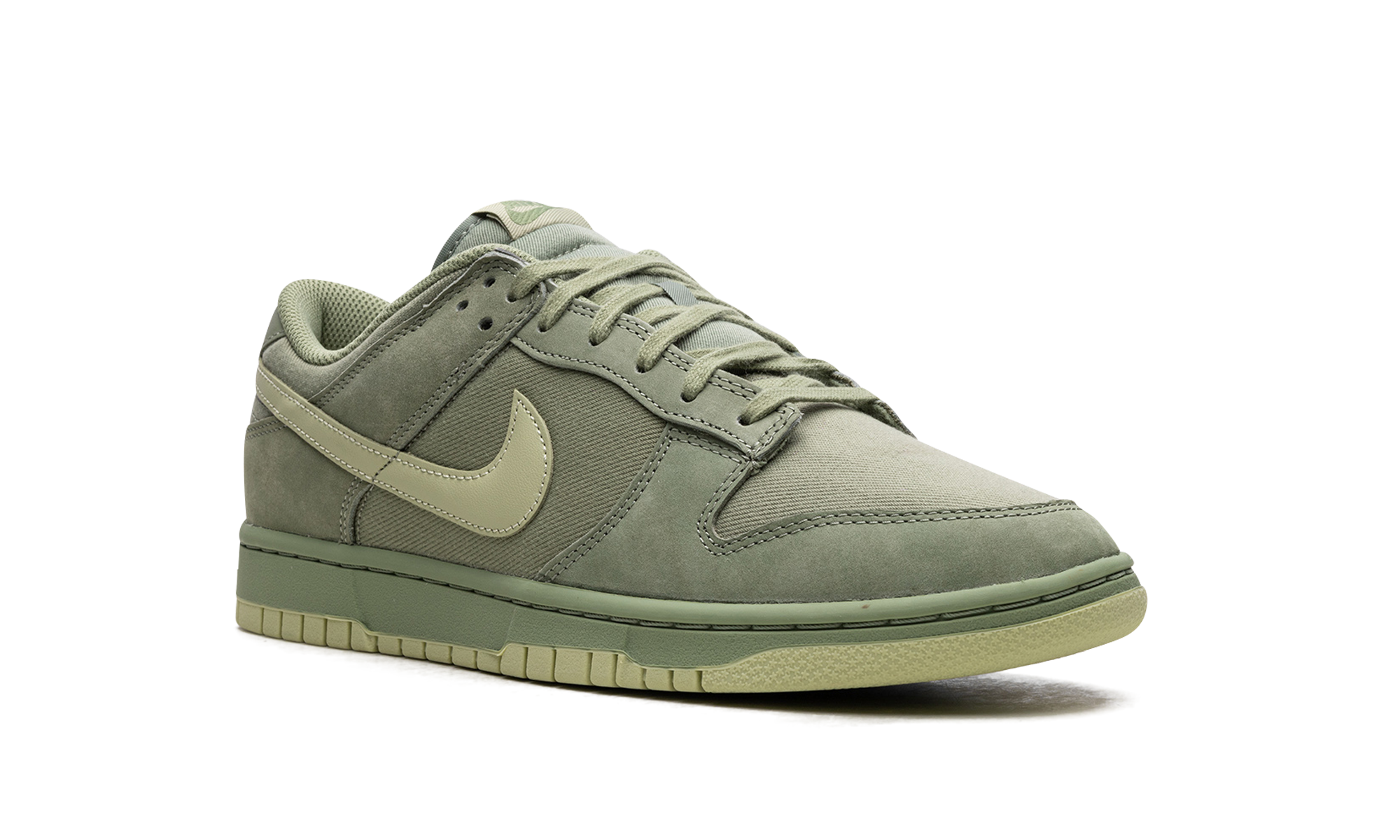 nike dunk low retro premium oil green olive aura+FB8895-300+diagnol right view