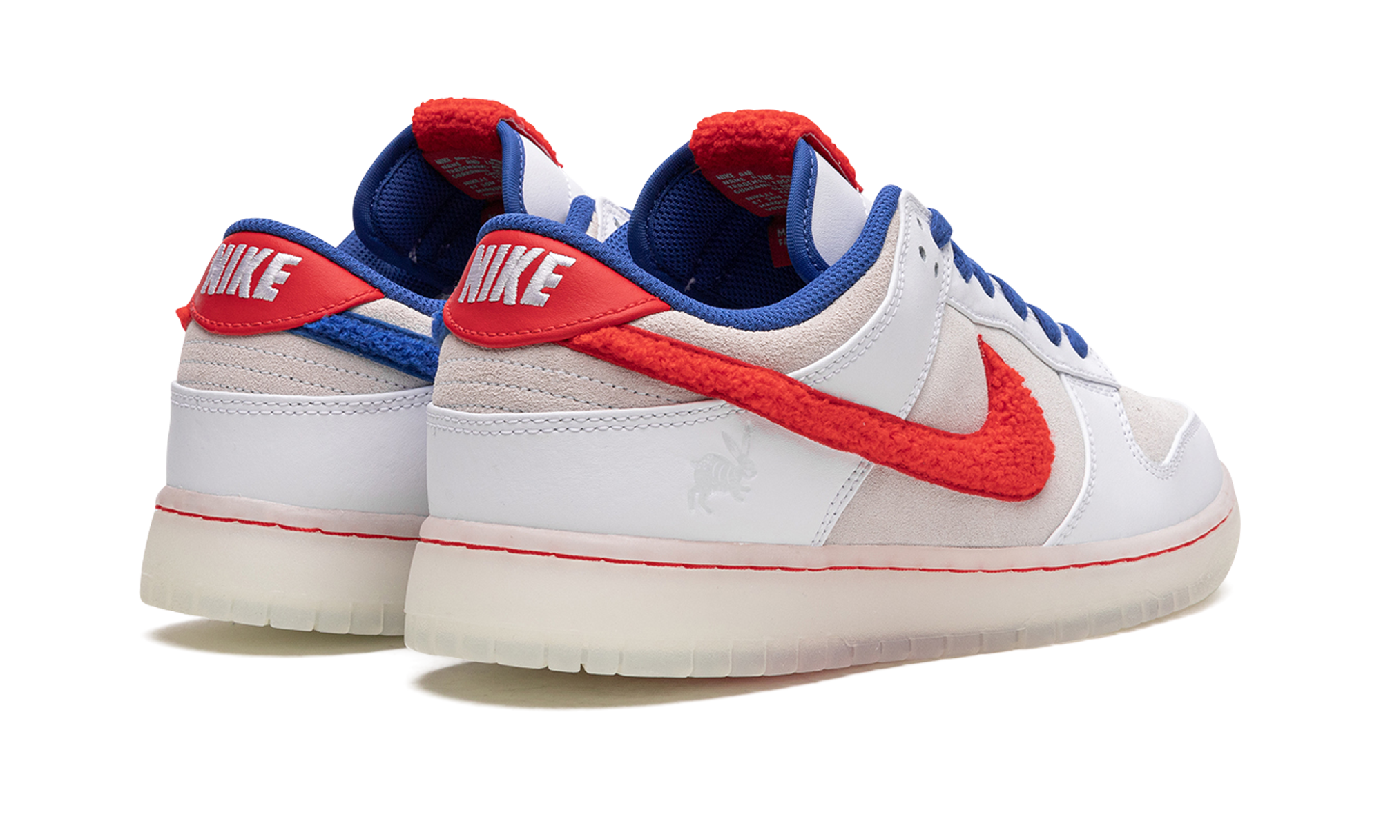 nike dunk low retro prm year of the rabbit white rabbit 2023+FD4203-161+diagnol right behind view