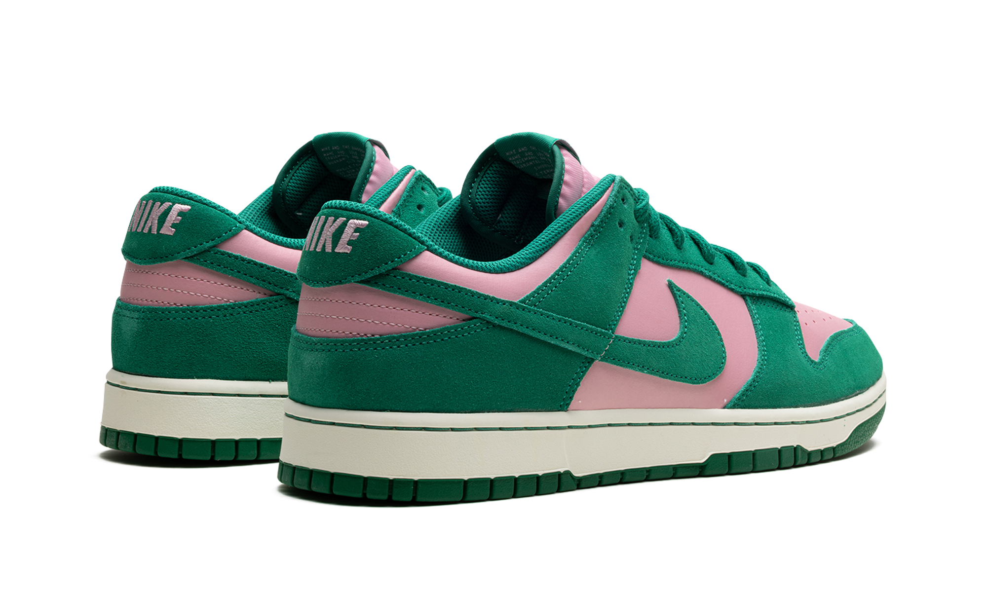 nike dunk low retro se medium soft pink malachite+FZ0549-600+diagnol right behind view