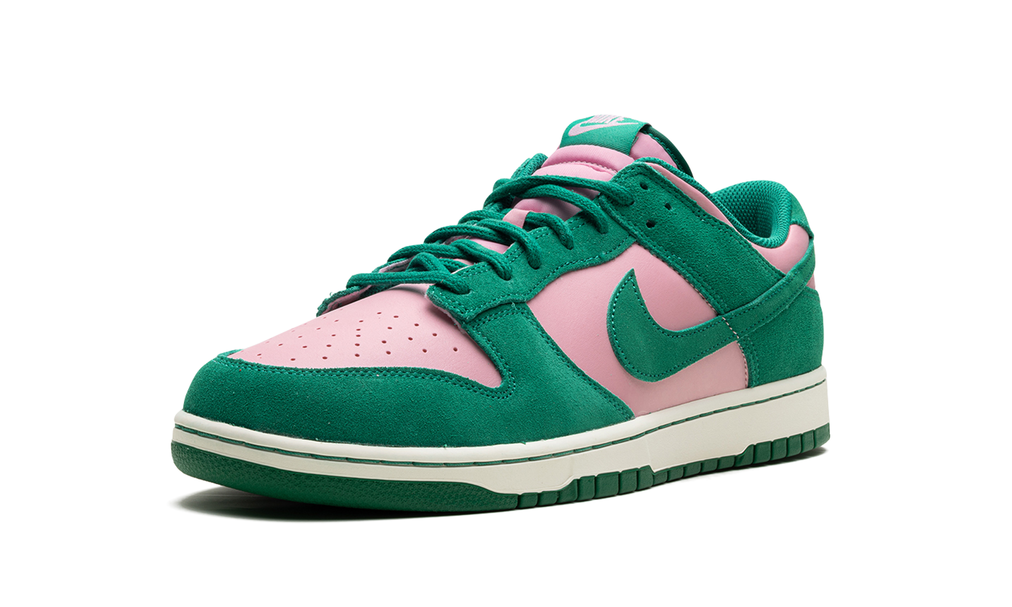 nike dunk low retro se medium soft pink malachite+FZ0549-600+left diagnol single view