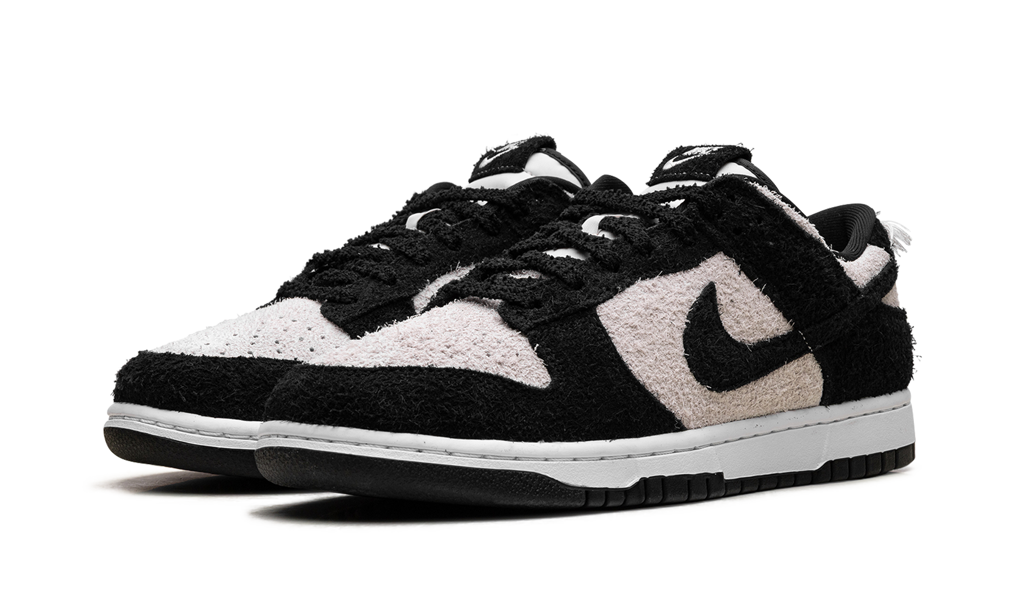 nike dunk low retro se panda monium white black suede+IB2990-100+diagnol left view