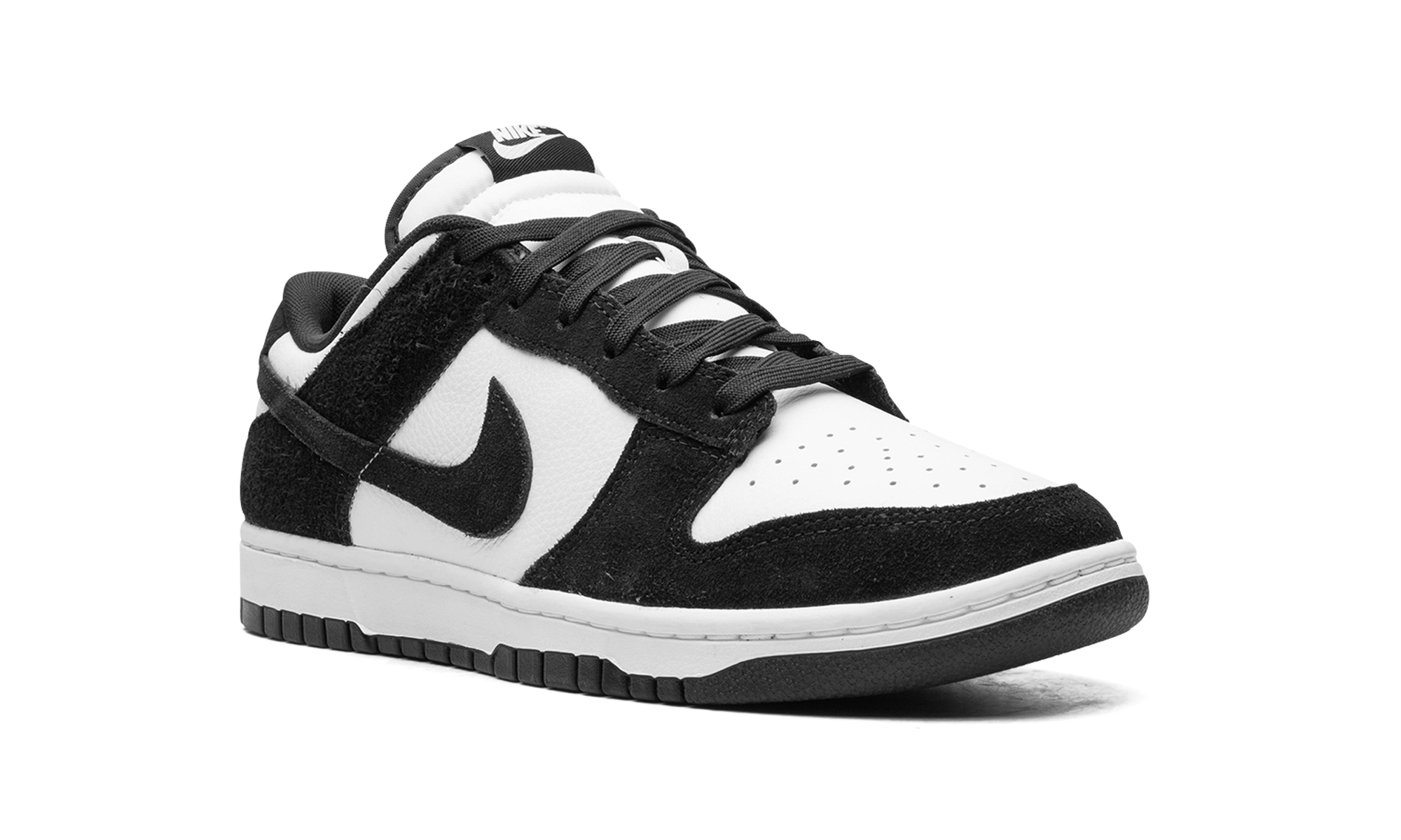 nike dunk low retro se suede panda+FQ8249-100+diagnol right view