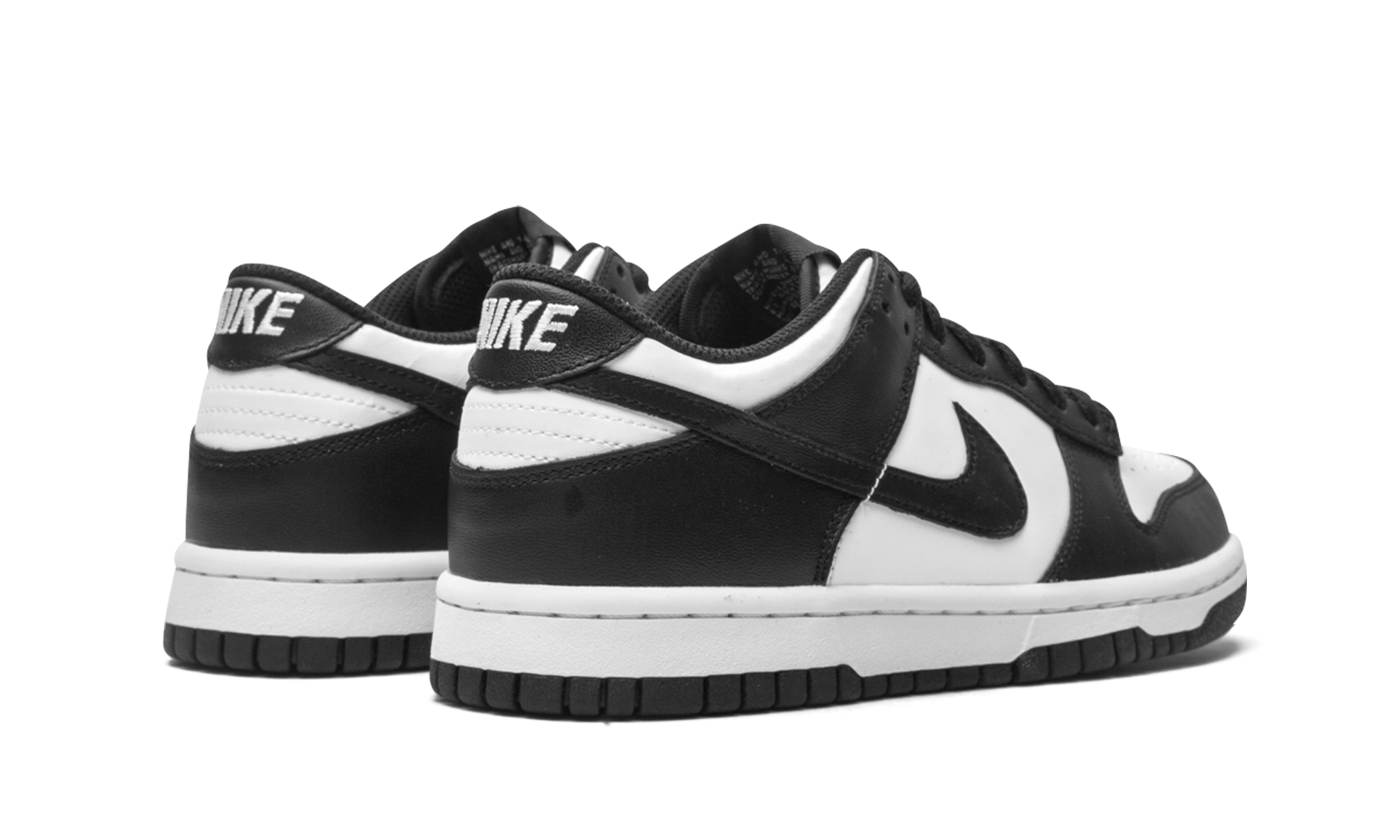 nike dunk low retro white black panda gs+CW1590-100+diagnol right behind view