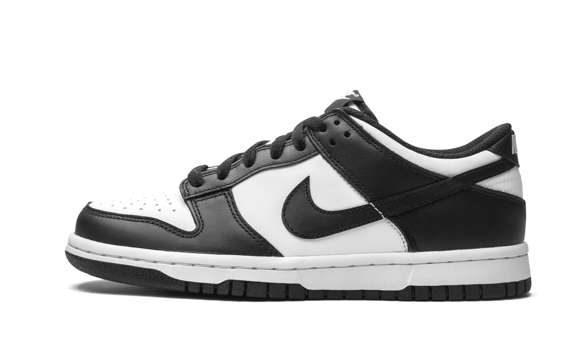 nike dunk low retro white black panda gs+CW1590-100+diagnol right view 1