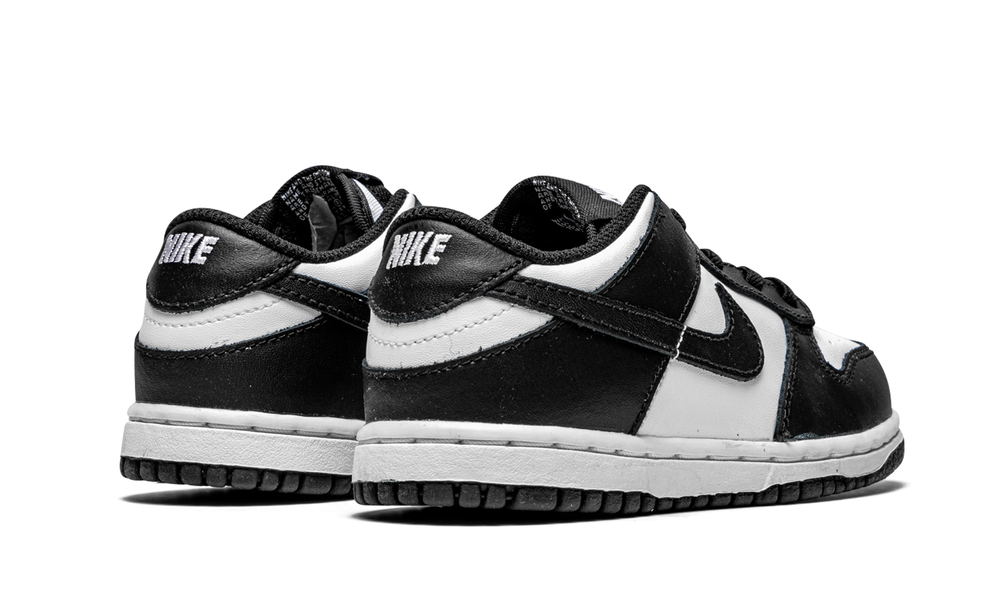 nike dunk low retro white black panda td+CW1589-100+diagnol right behind view