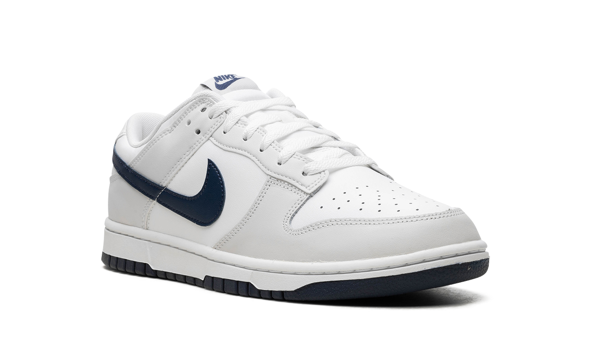 nike dunk low retro white midnight navy+DV0831-111+diagnol right view