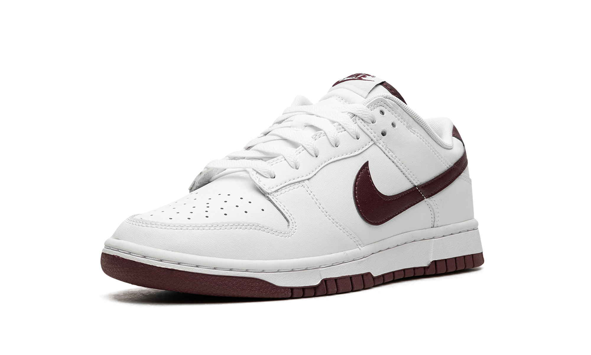 nike dunk low retro white night maroon+DV0831-102+left diagnol single view