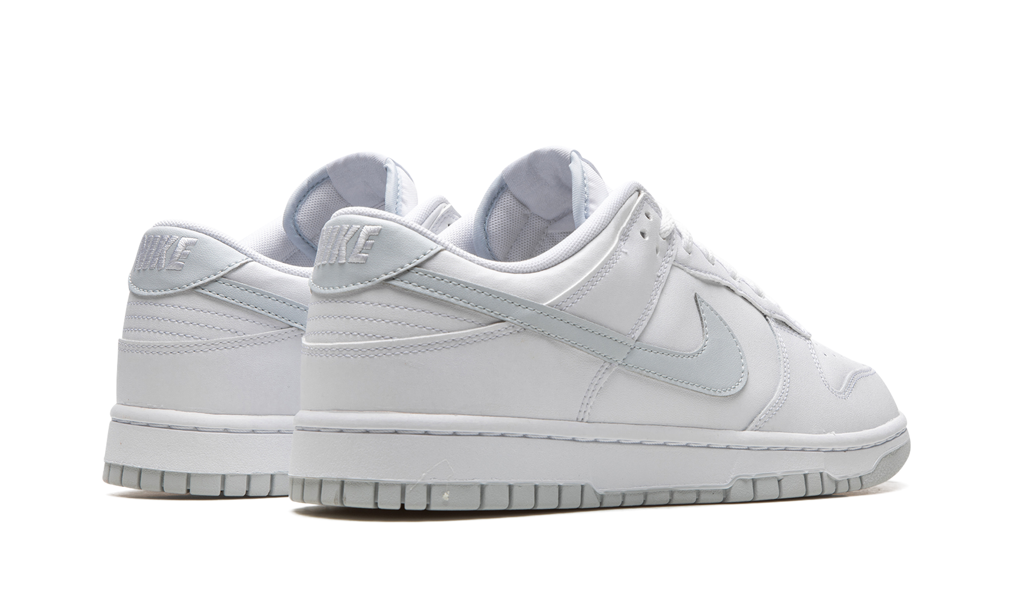 nike dunk low retro white pure platinum+DV0831-101+diagnol right behind view