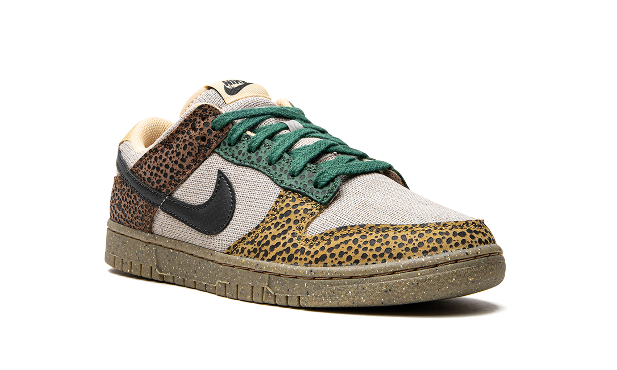nike dunk low safari golden moss+DX2654-200+diagnol right view
