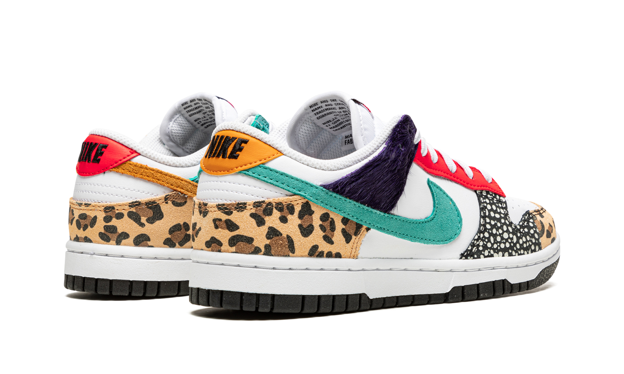 nike dunk low safari mix women s+DN3866-100+diagnol right behind view